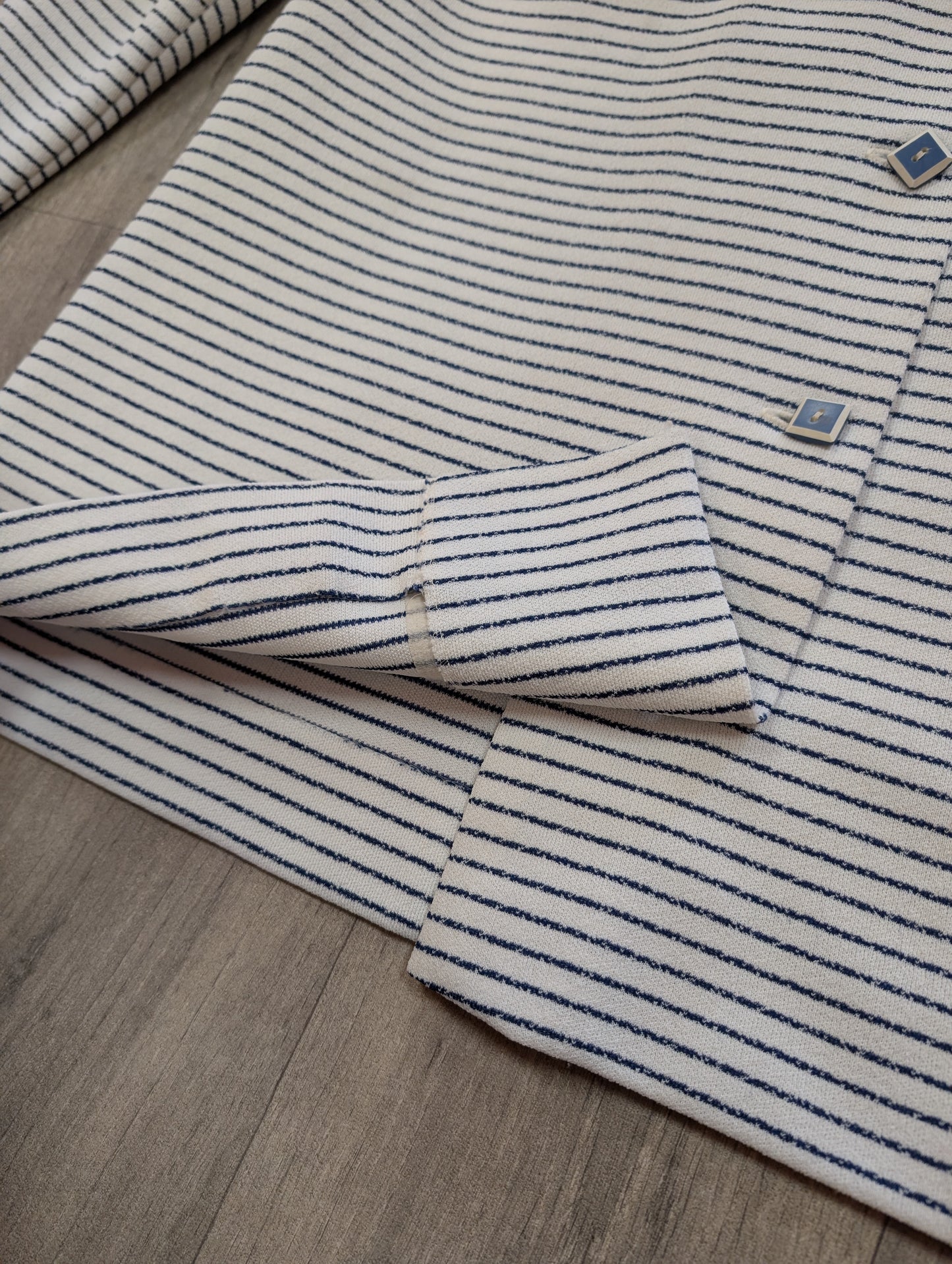 1960s David Barnes crimplene striped tunic/top - M