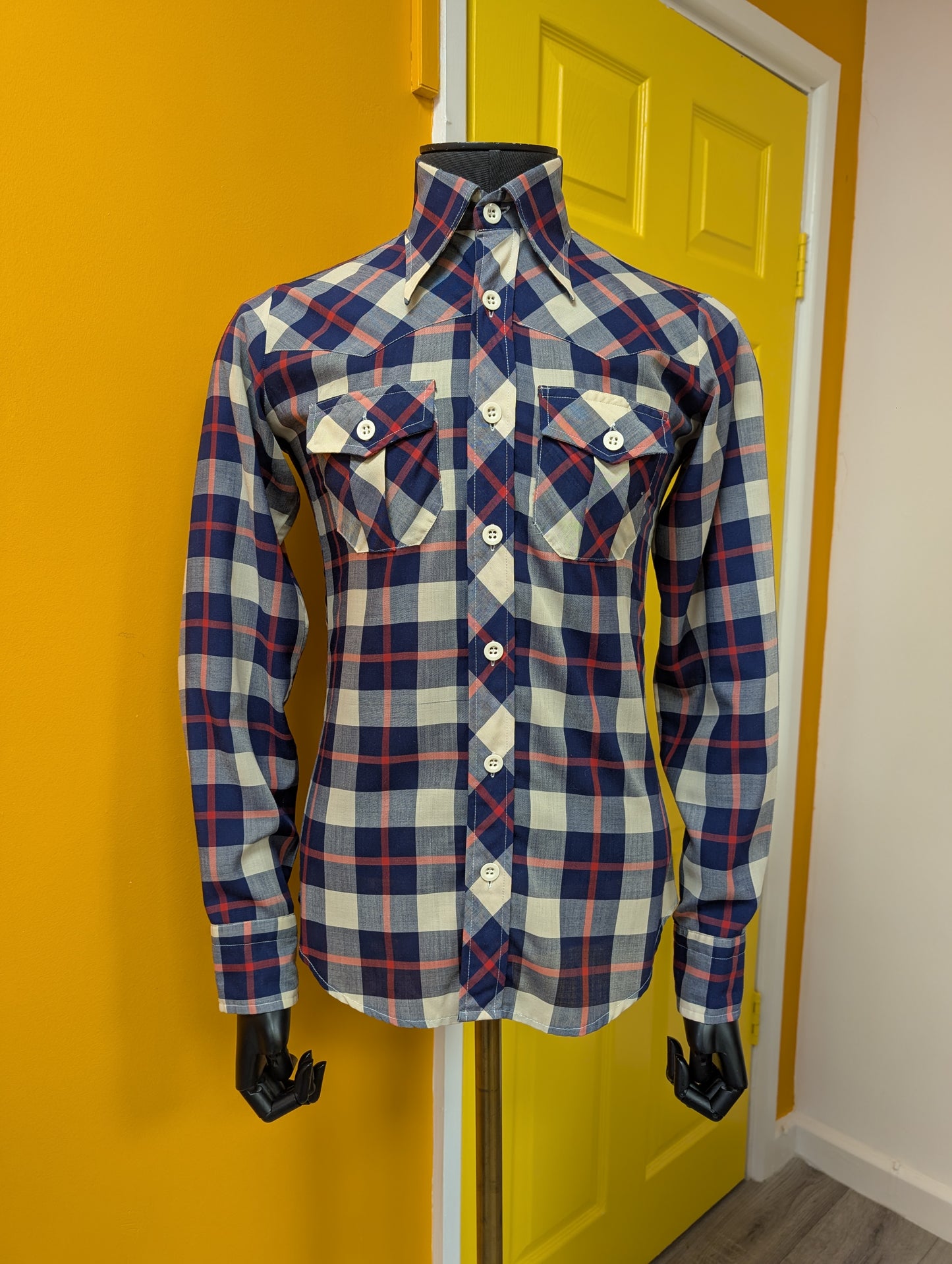 1970s Ben Sherman check dagger collar shirt
