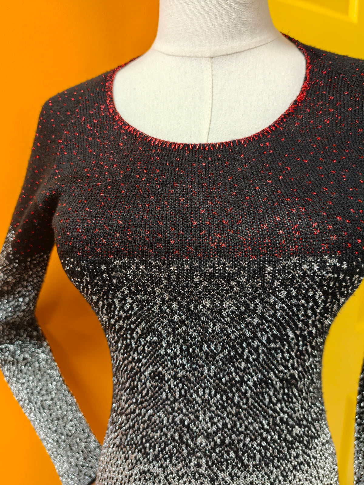1970s lurex long sleeved top - XS/S