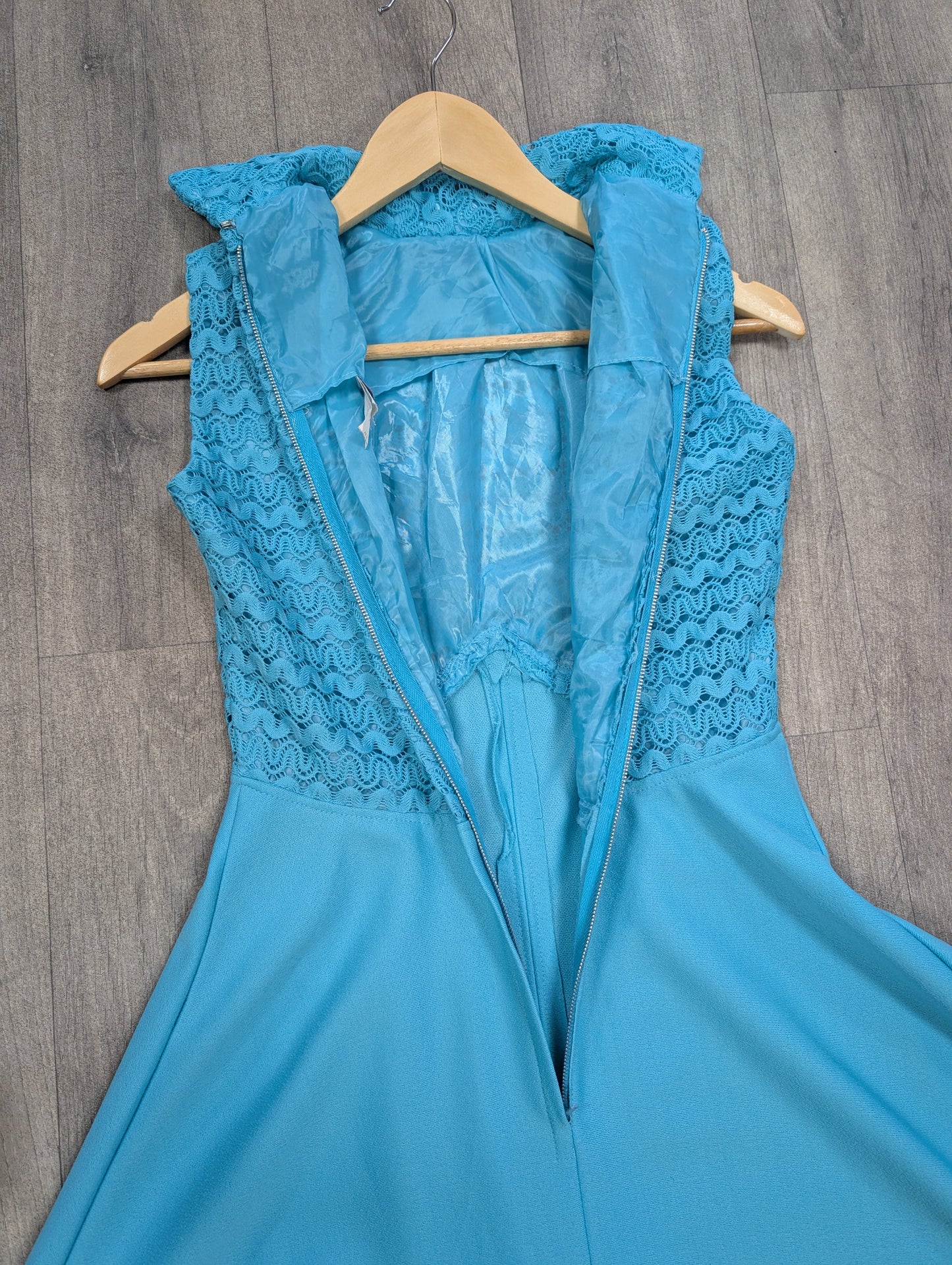 1970s turquoise maxi dress - XS/S/6/8