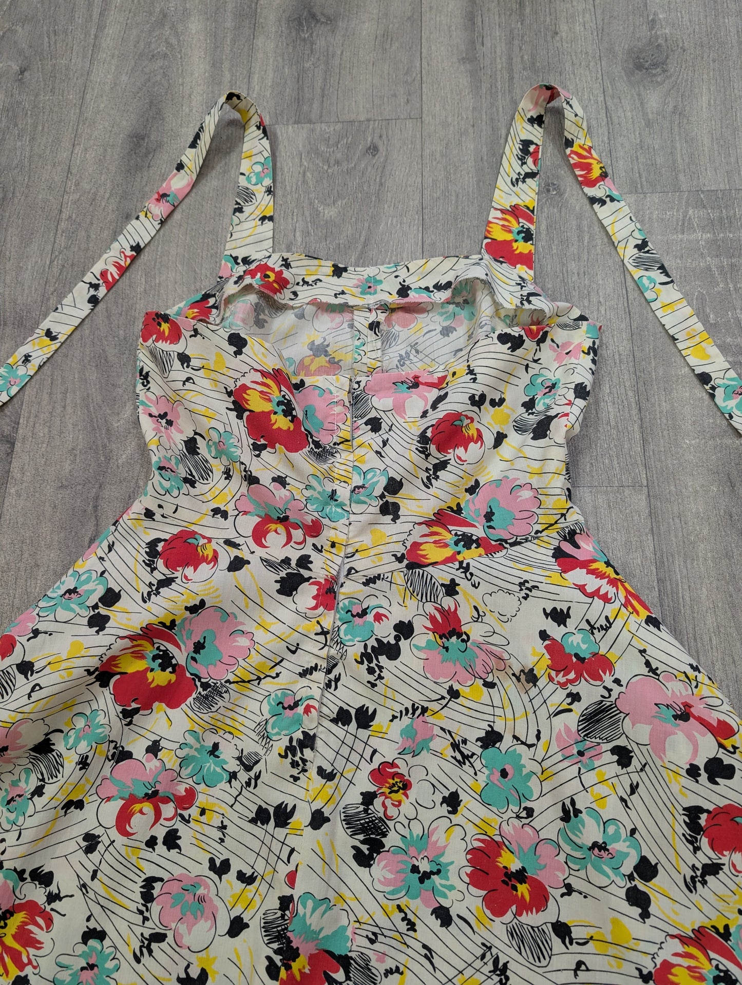 1970s halter neck floral dress - S/10