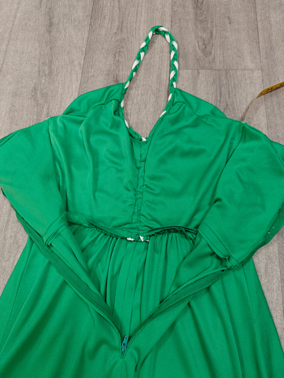 1970s green halter neck maxi dress - XS/6