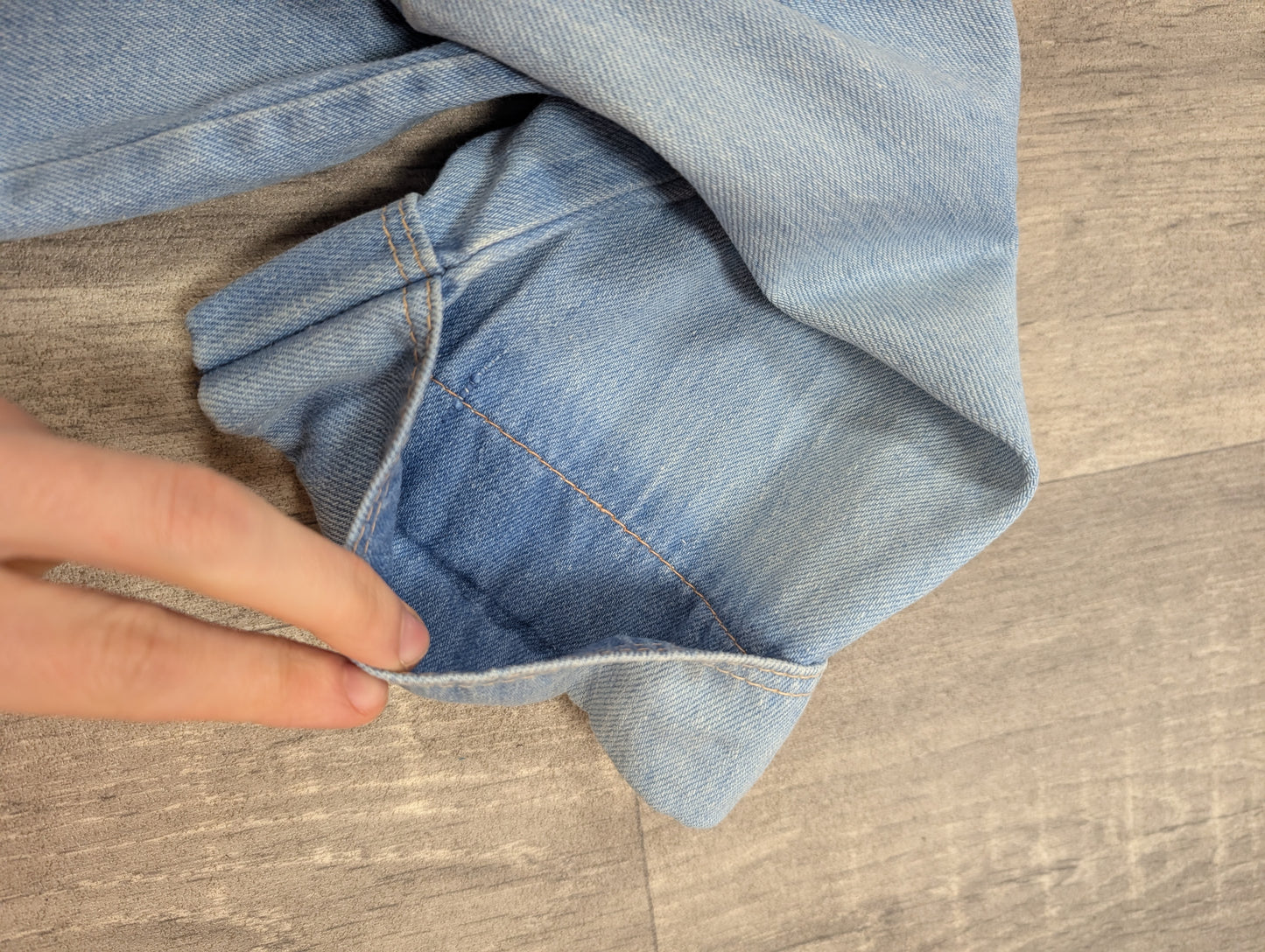 1970s denim shirt with MG patch - S