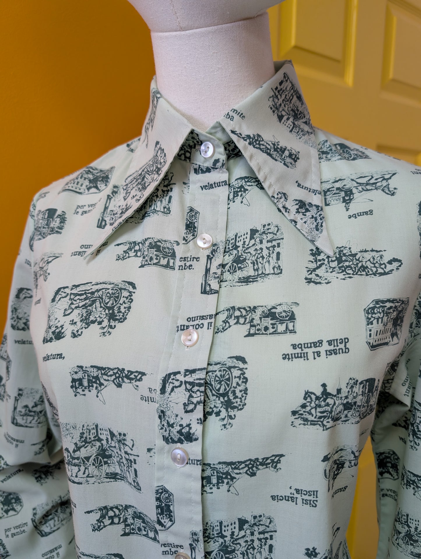 1970s C&A novelty print shirt - S/M/10/12