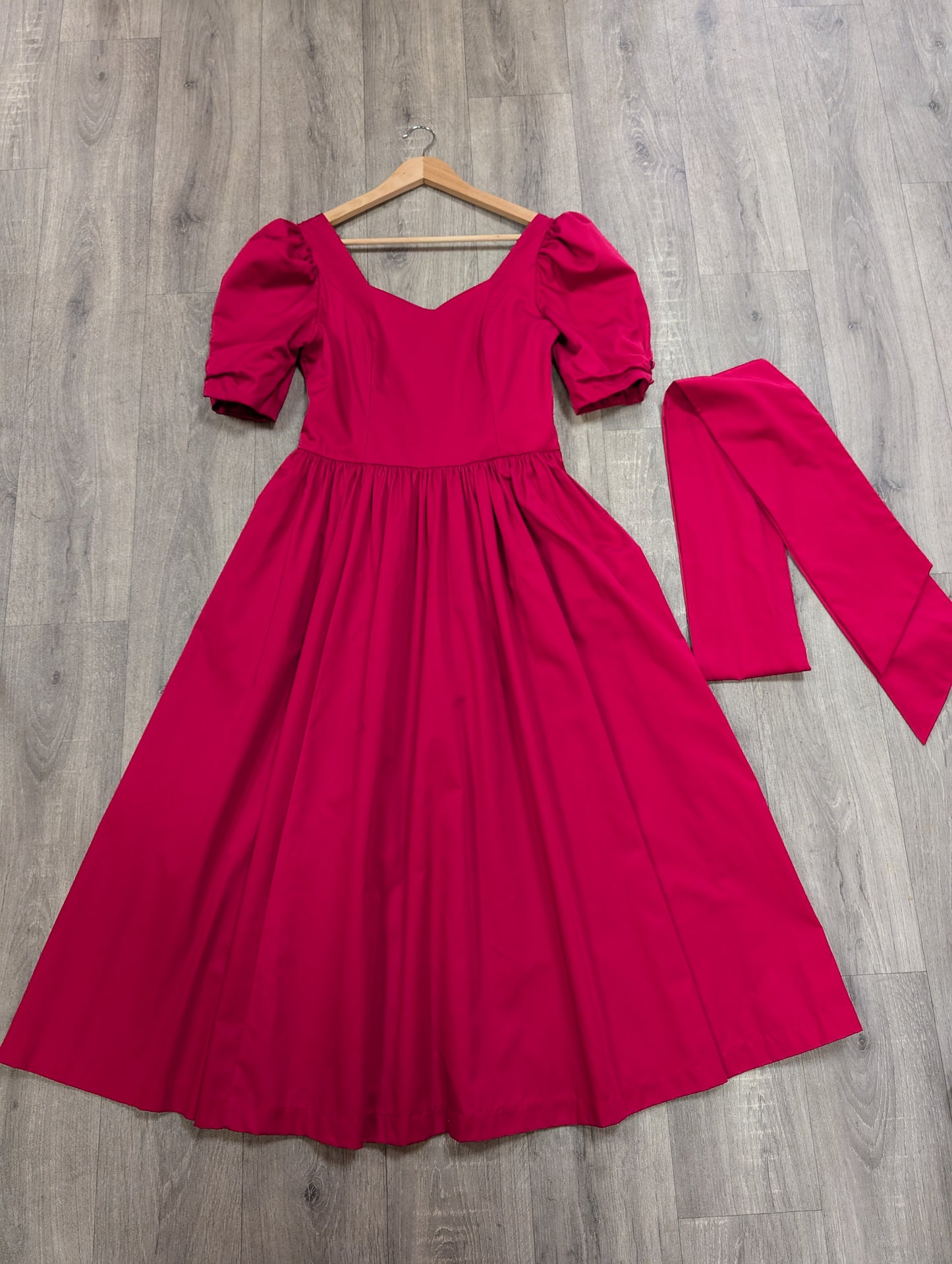 1980s Laura Ashley pink dress with belt - S/10