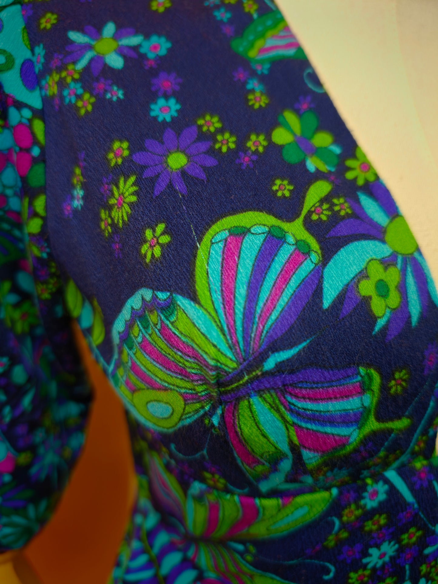 1970s Fumi's Originals Hawaiian butterfly print dress - XS/S/6/8