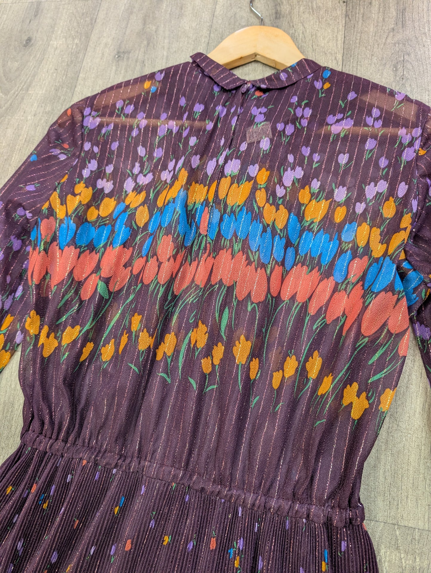 Late 1970s sparkly tulip sheer dress - S/M