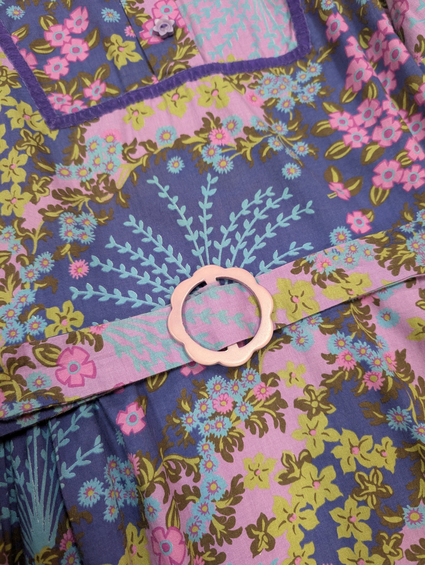 1970s psychedelic maxi dress - M/12