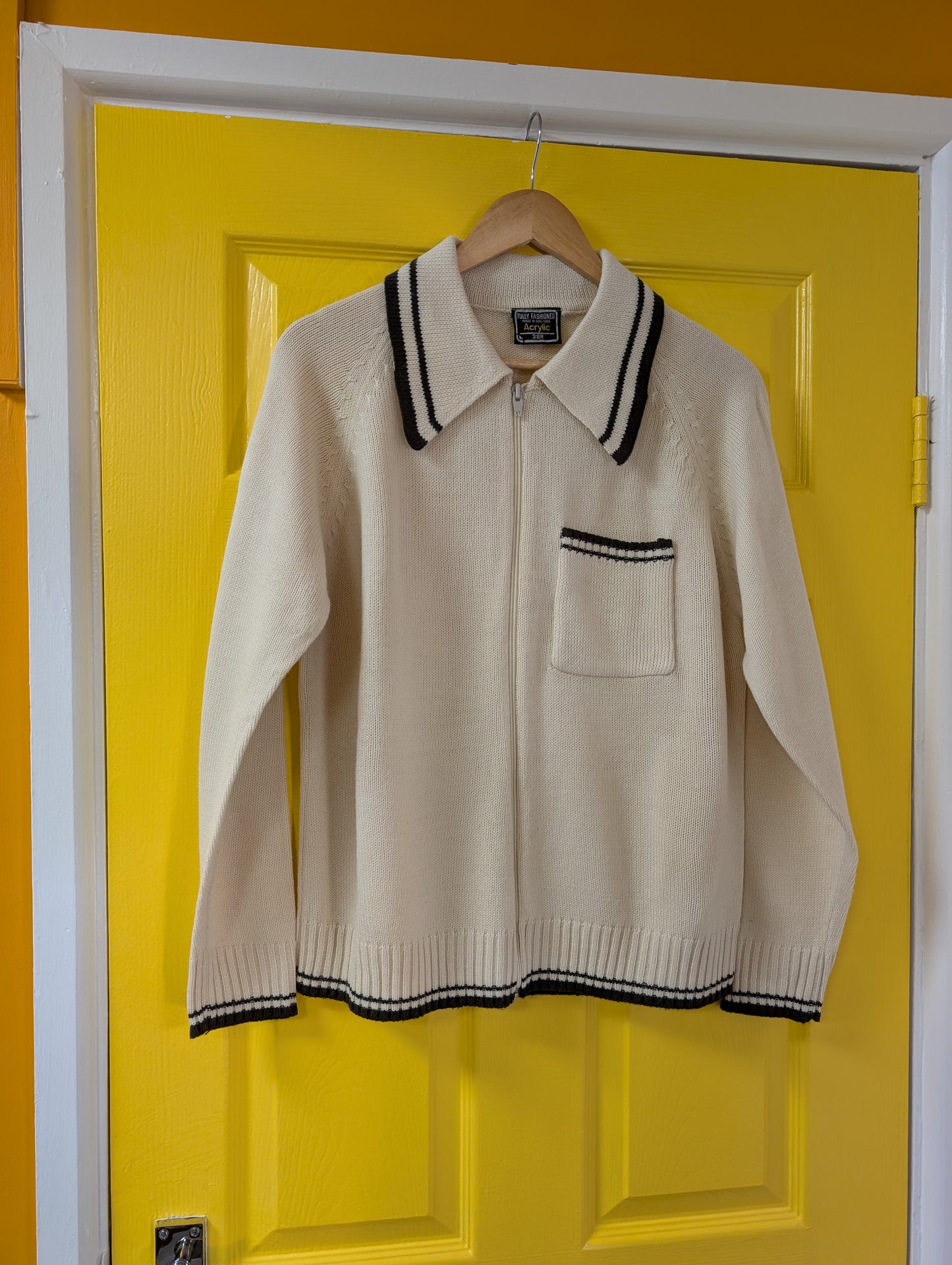 1970s acrylic zip up cardigan