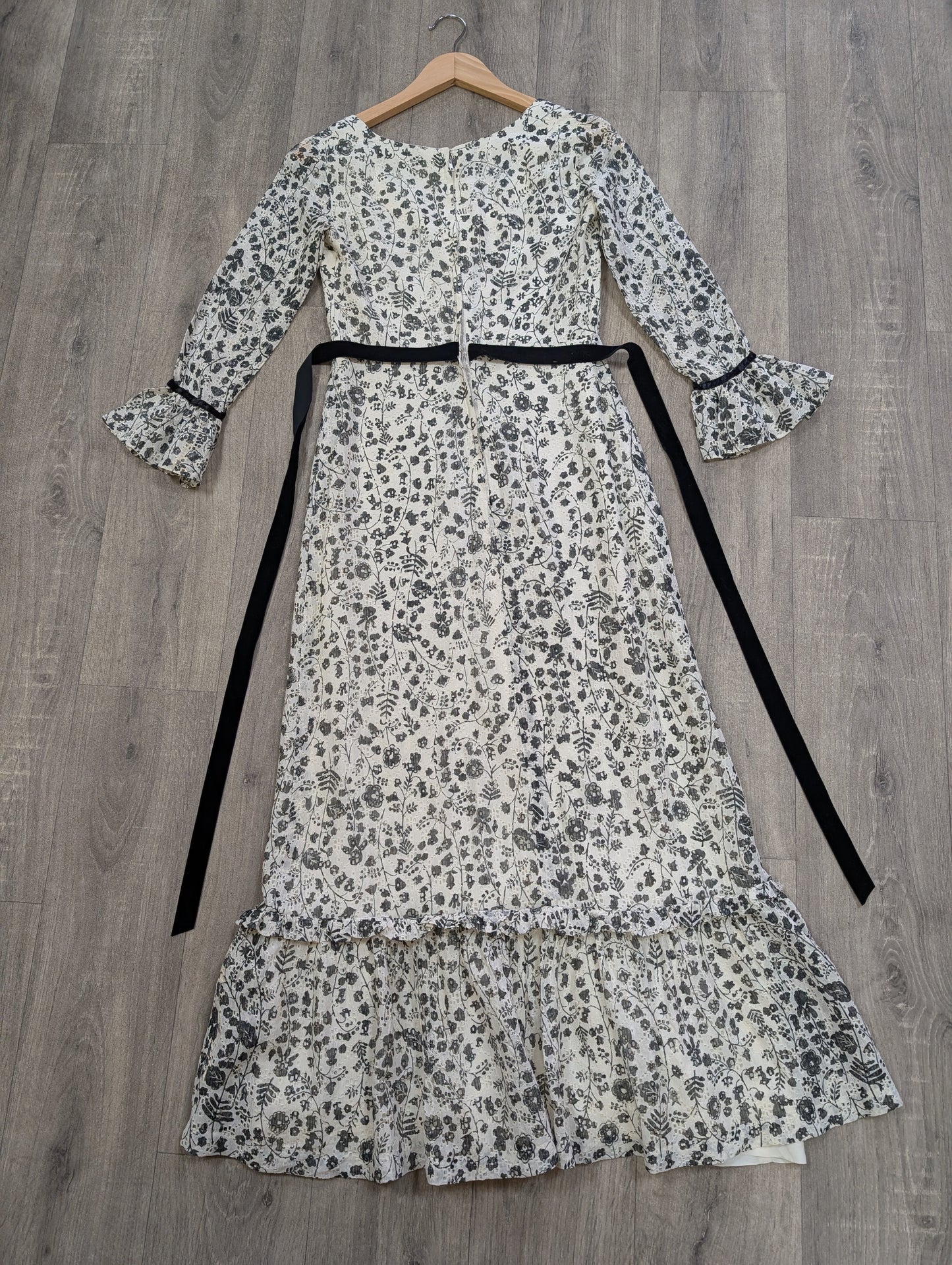 1970s Richard Shops black and white maxi dress - S/8