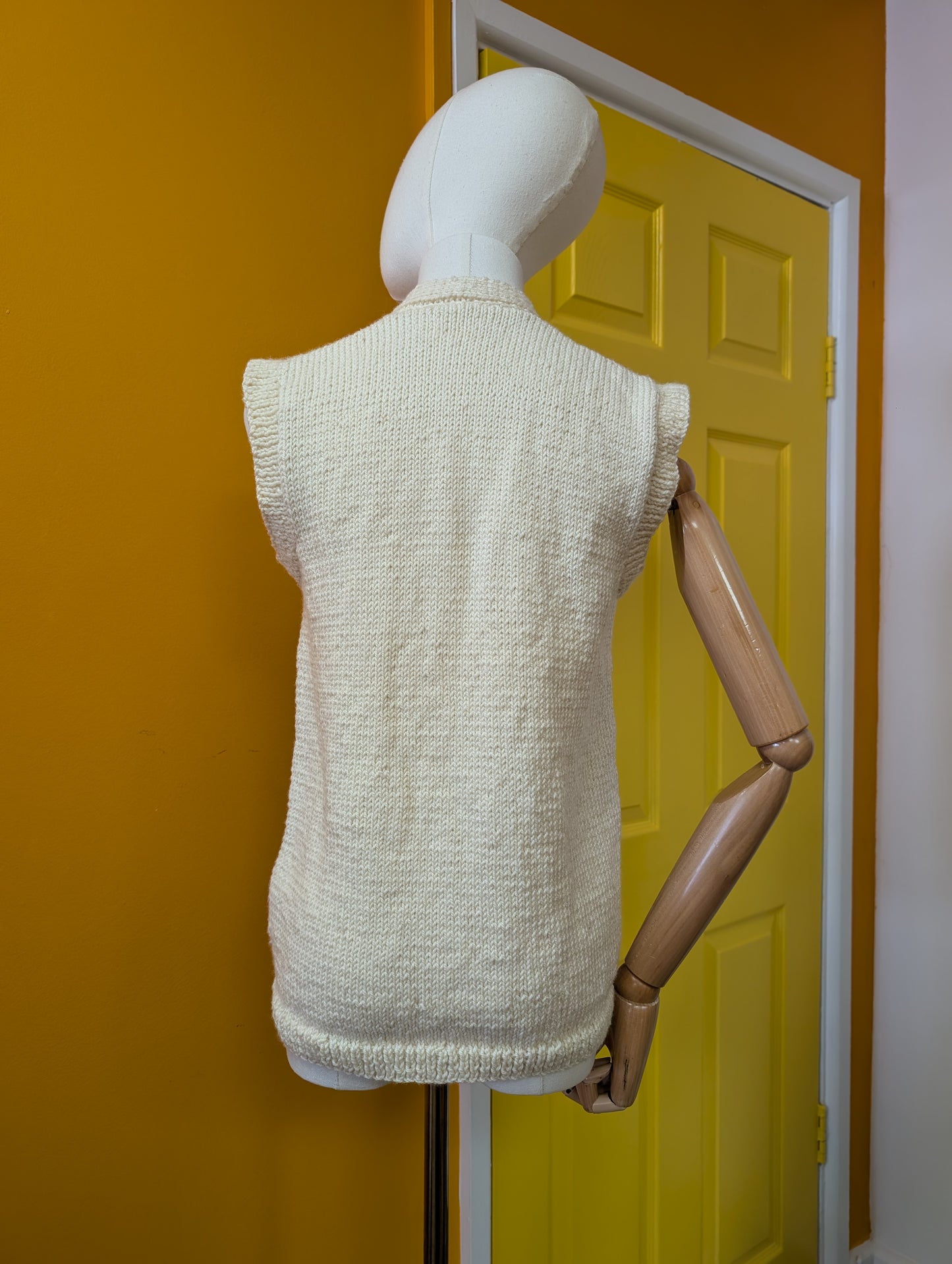 Hand knitted waistcoat/vest - S