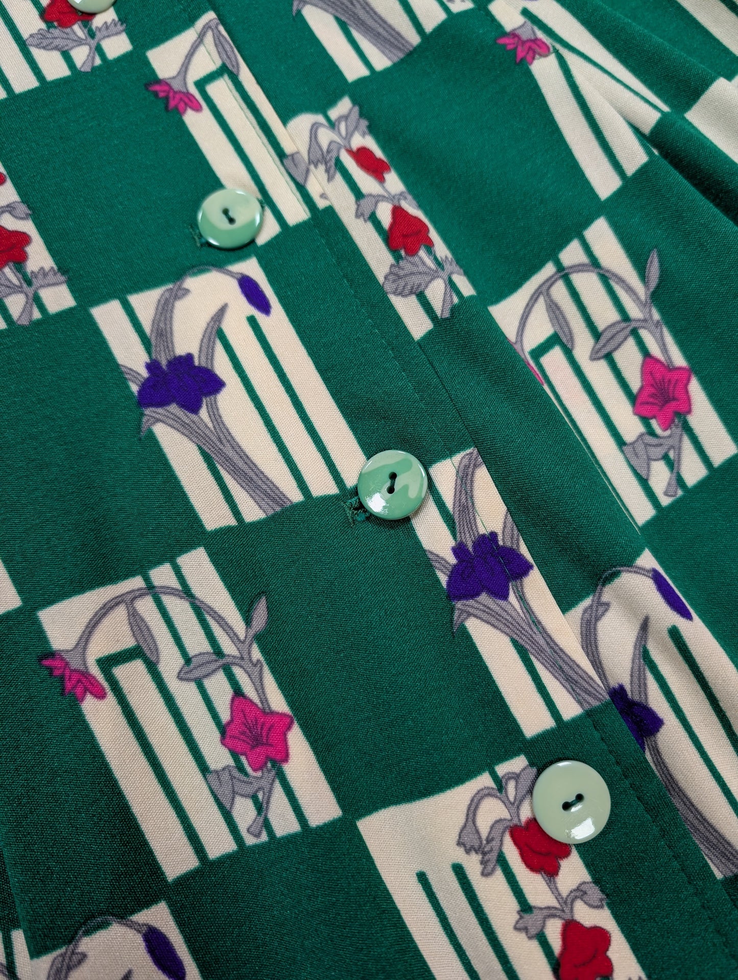 1970s Hanae Mori Ban-Lon by Vivid dress & belt - XS/S/6/8