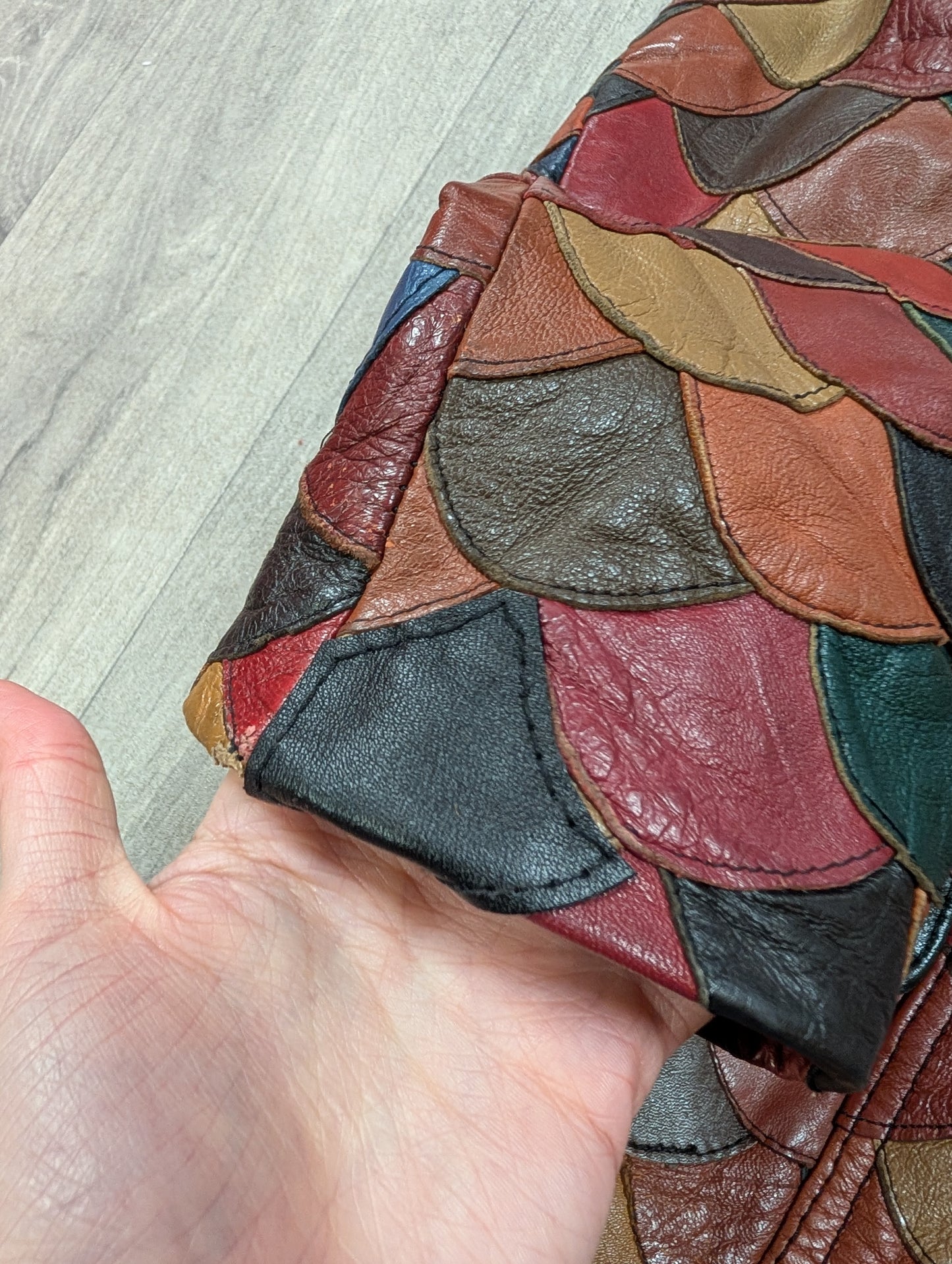 Epic 1970s fish scale leather jacket