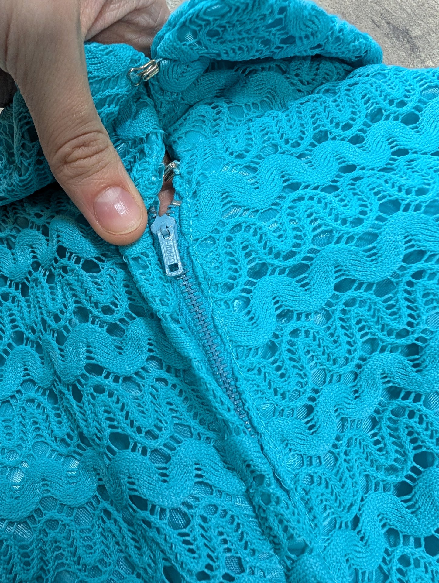 1970s turquoise maxi dress - XS/S/6/8