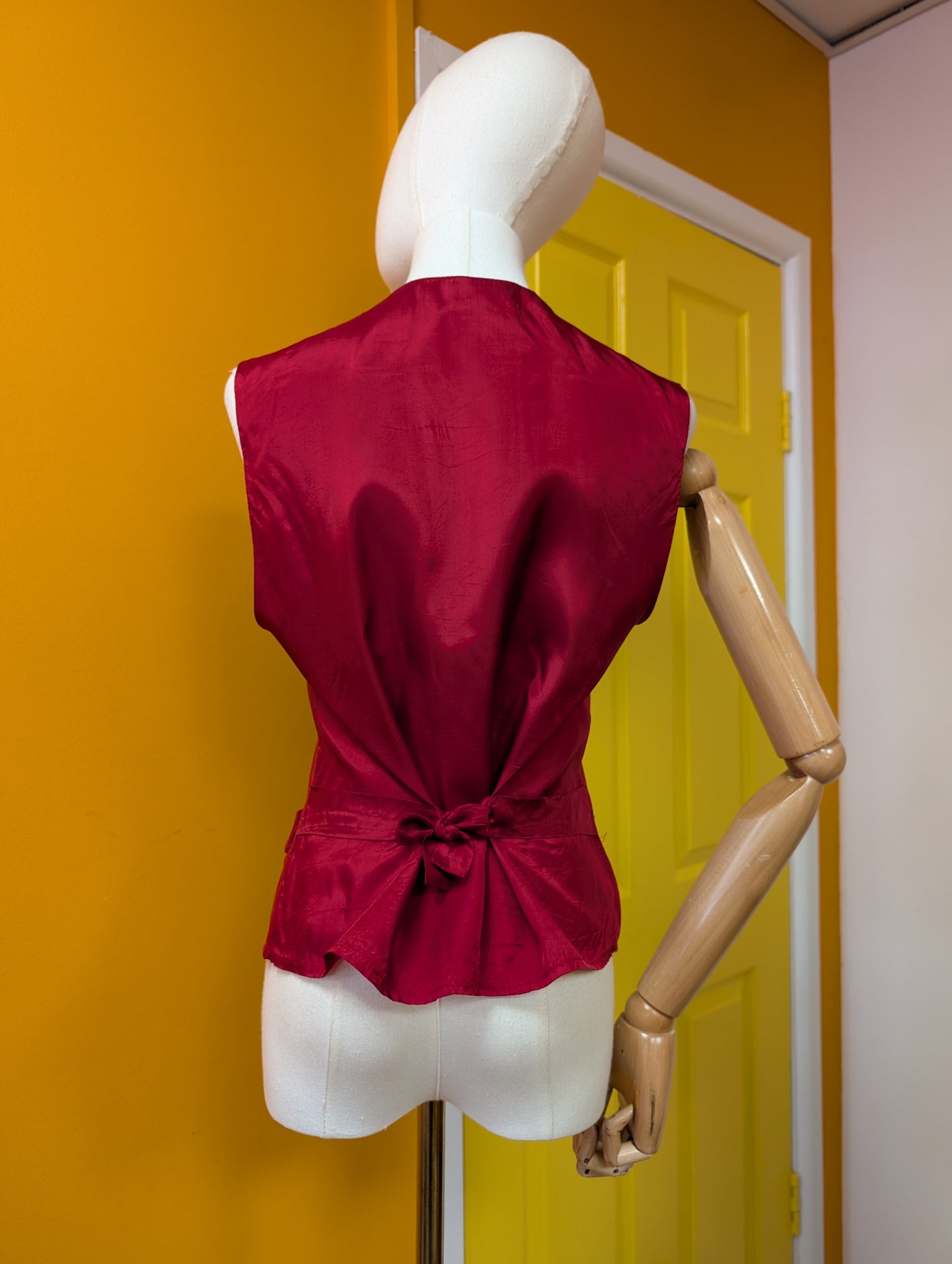 1980s Ego red waistcoat - S