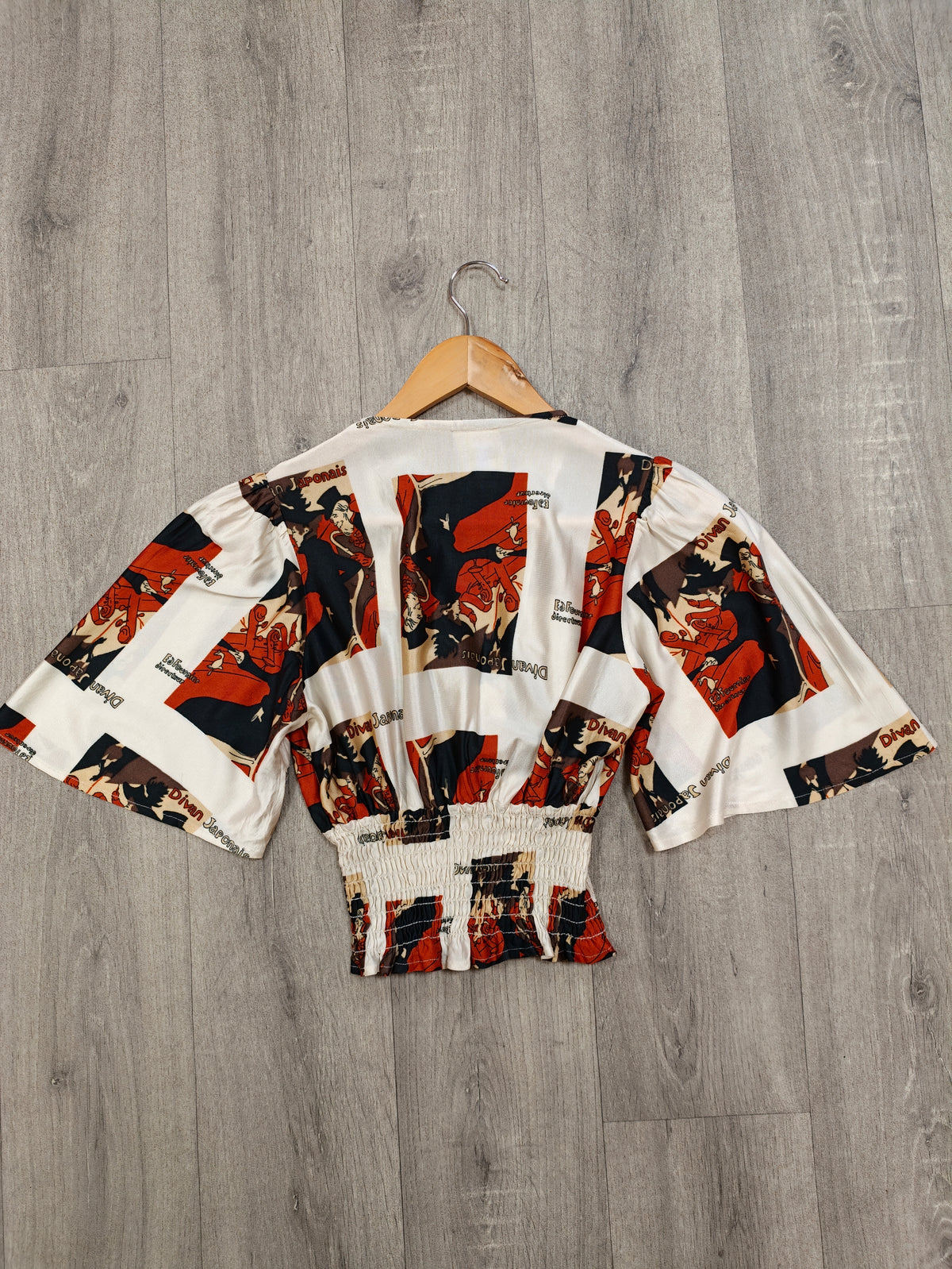1970s C&A Toulouse Lautrec novelty print top - XS