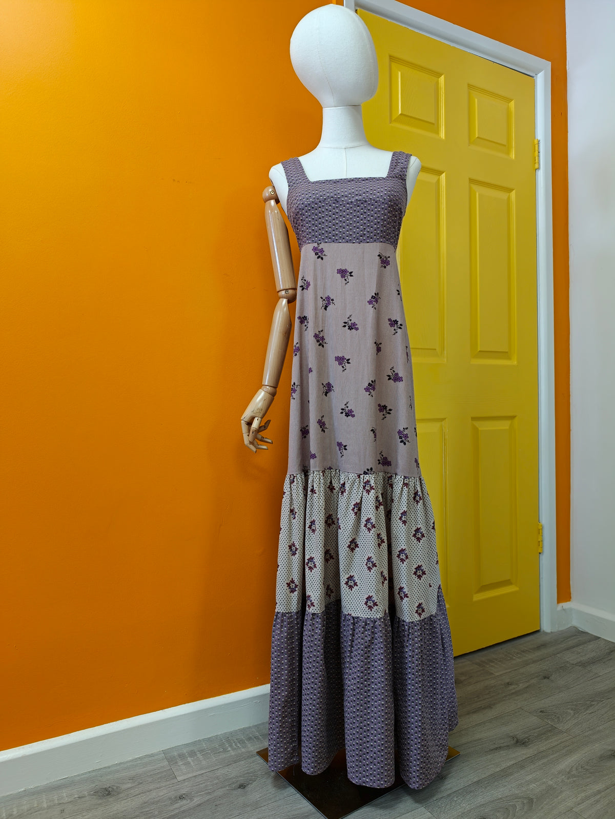 1970s Topshop floral cotton maxi dress - XS/6