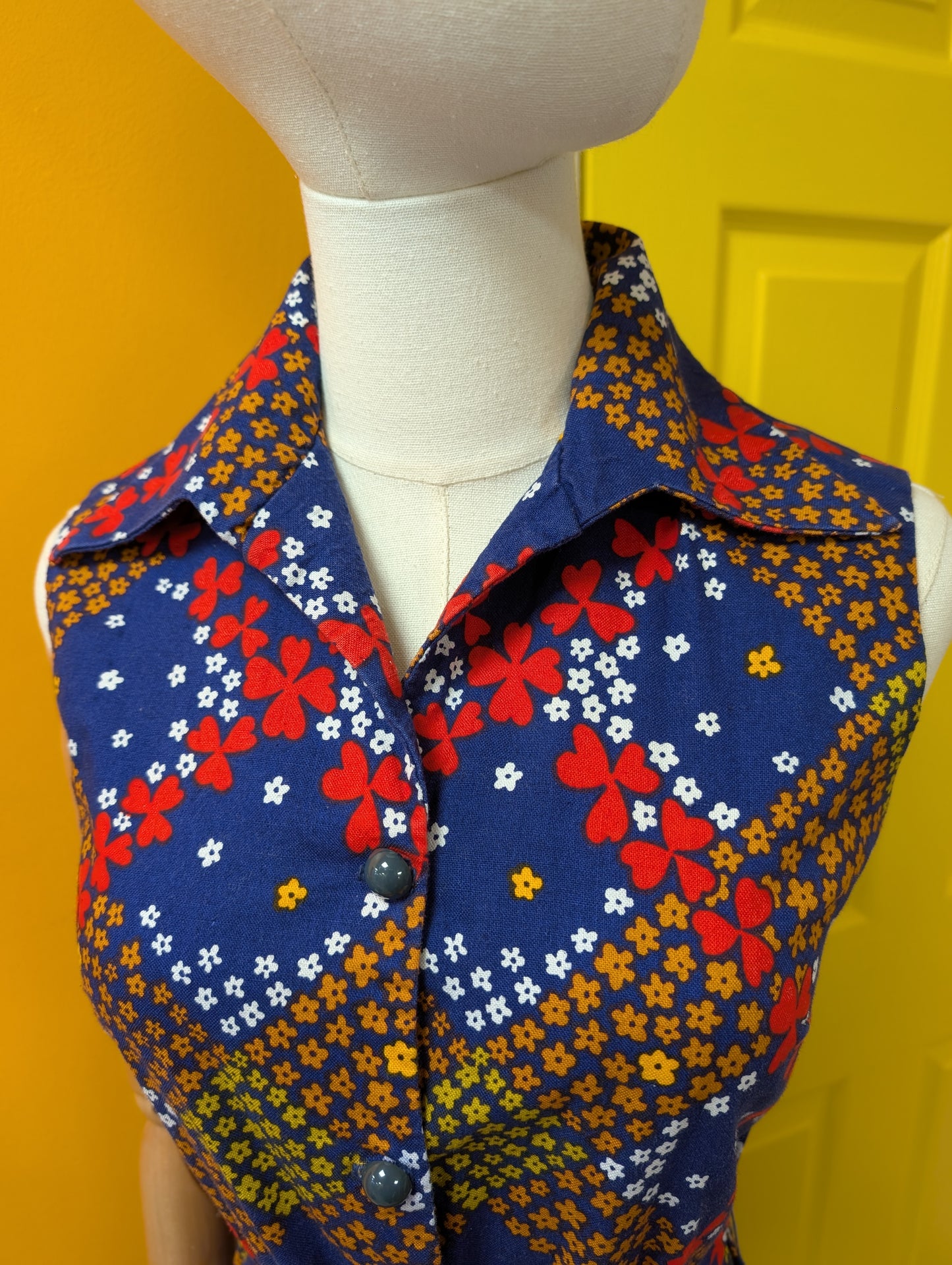 1970s English Lady cotton dress - S/8