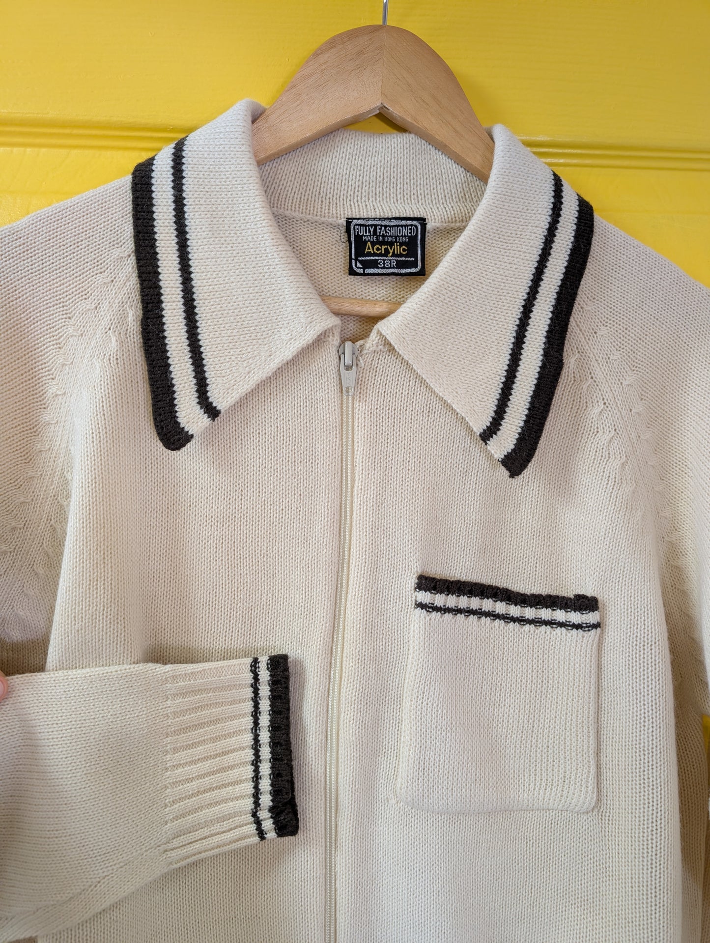 1970s acrylic zip up cardigan