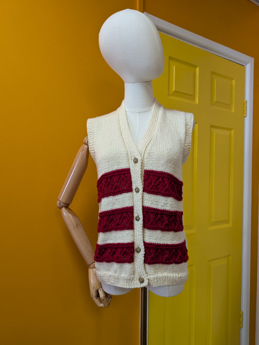 Hand knitted waistcoat/vest - S