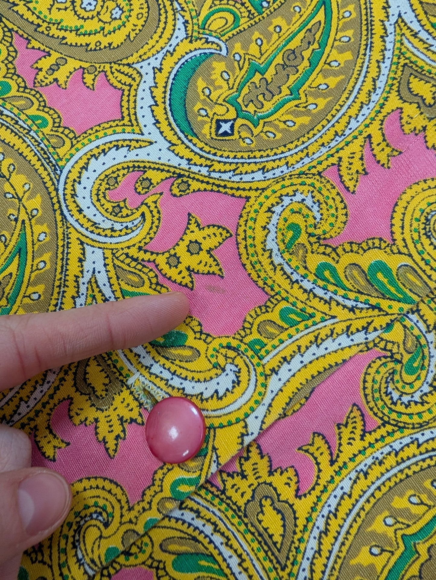 1960s A Fantasy Creation pink paisley cotton housecoat - M/L