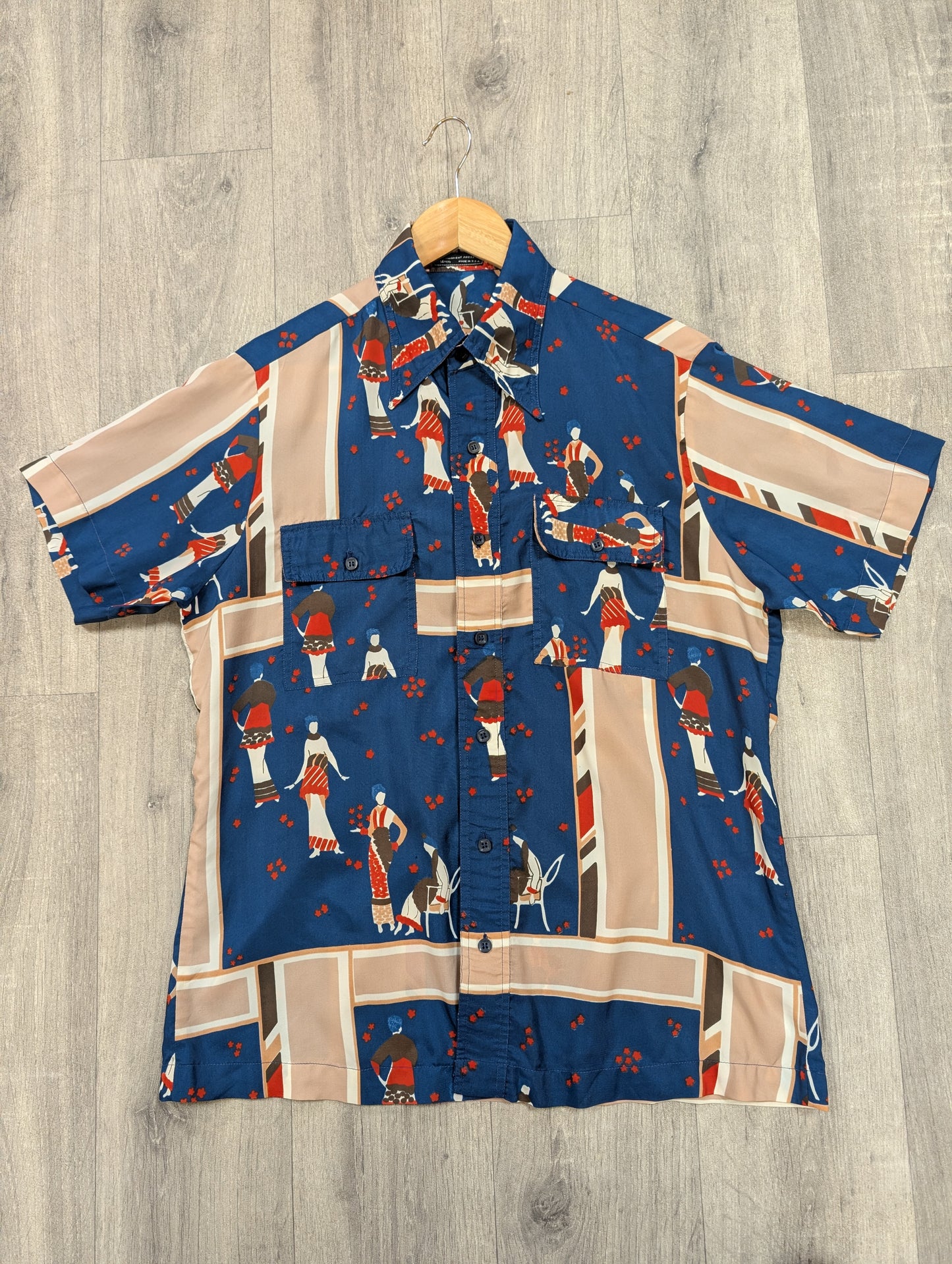 1970s Career Club by Focus novelty print shirt