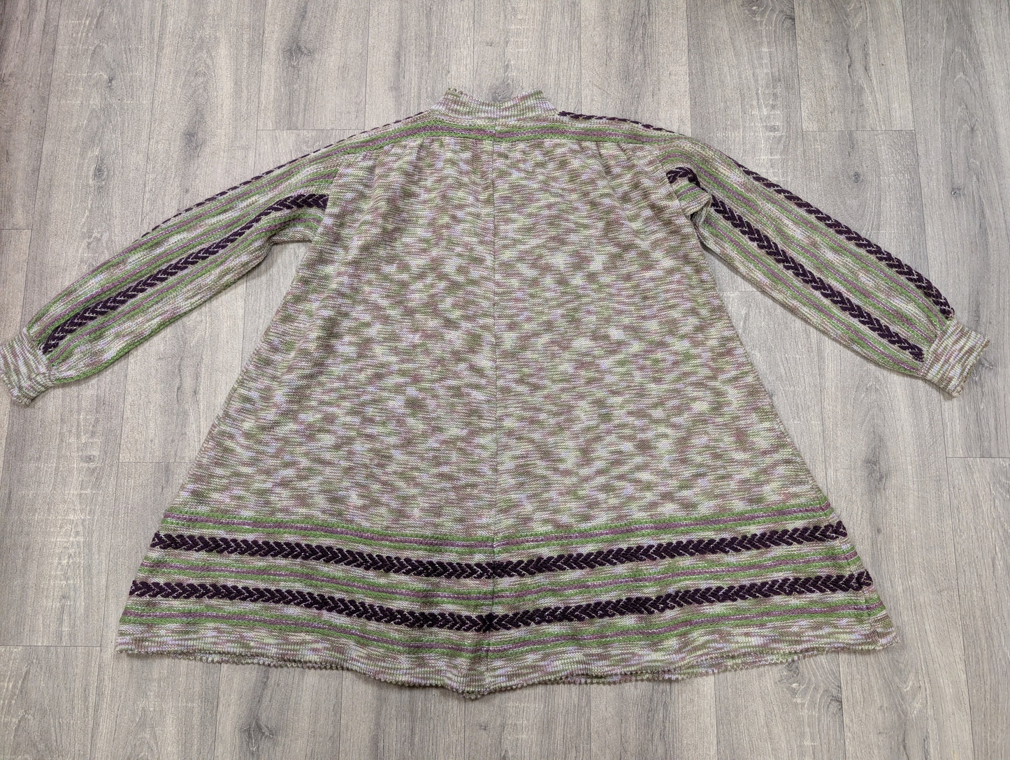 1970s Annie Cossins hand loomed wool blend cardigan