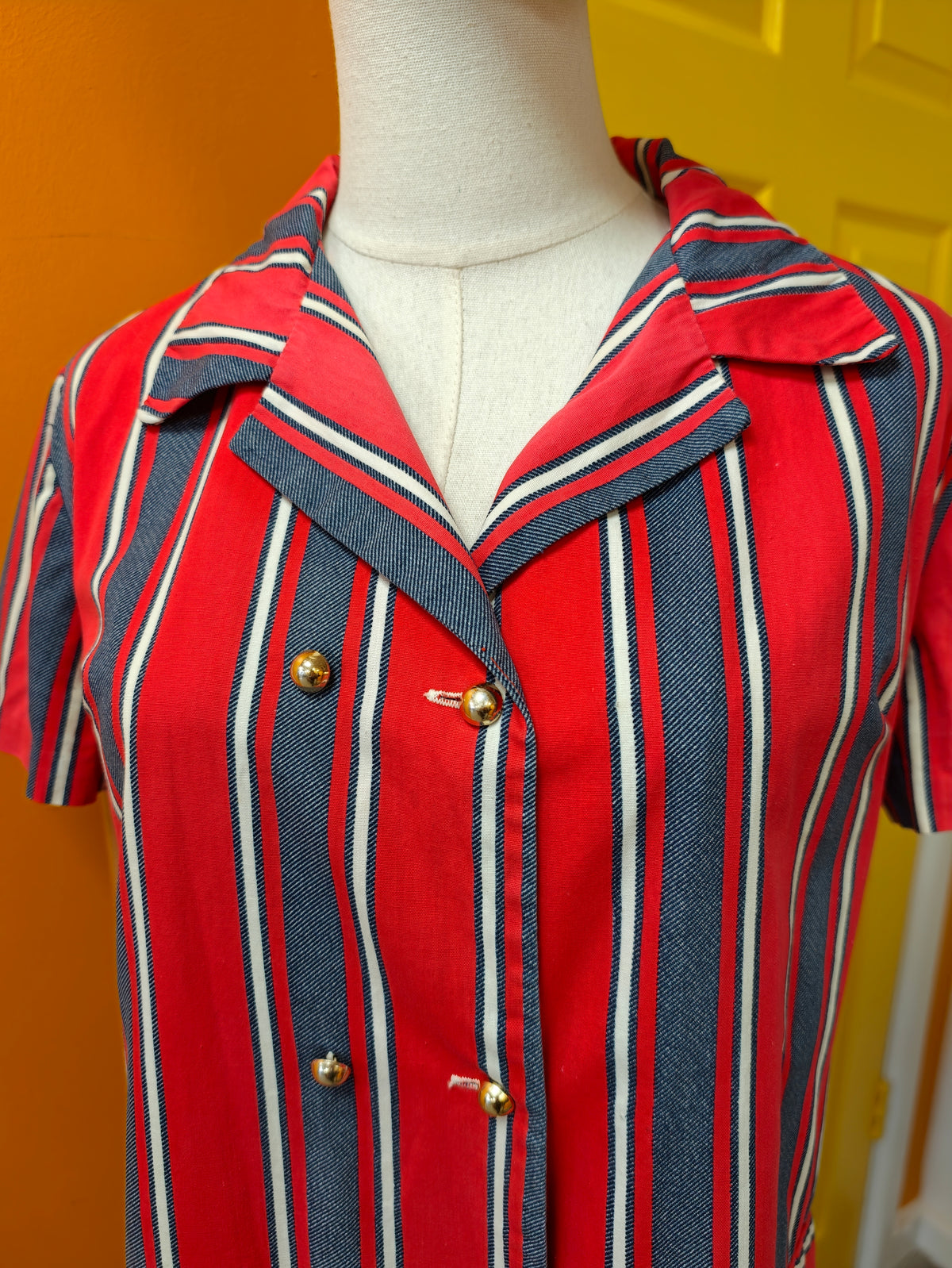 1960s Shapiro Melbourne striped cotton dress - L/16/18