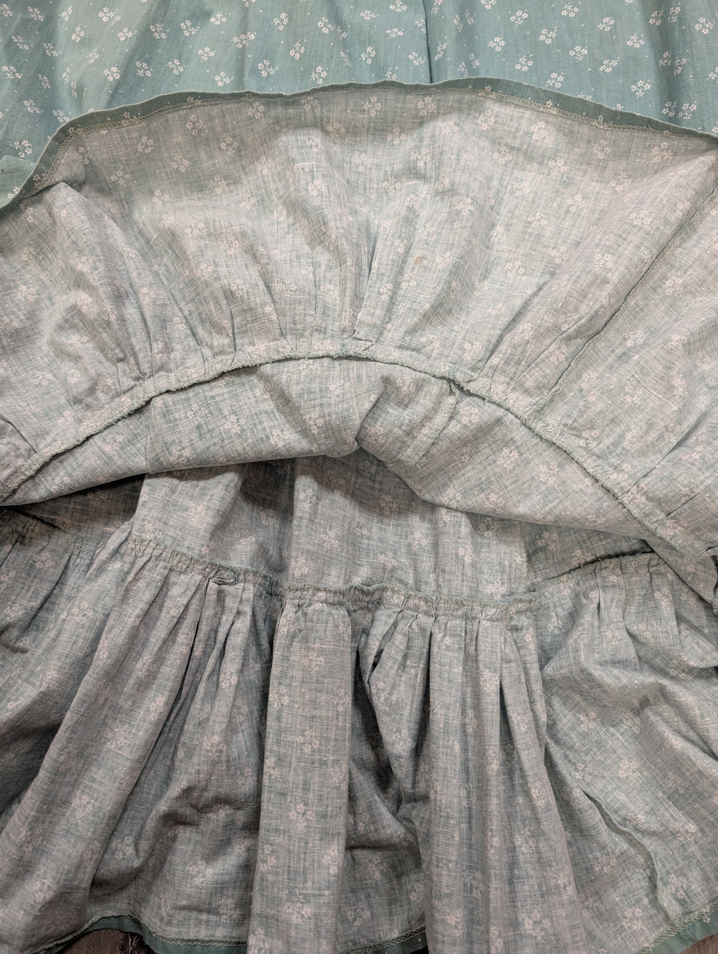 1970s Laura Ashley made in Wales green maxi dress - S/M/10/12