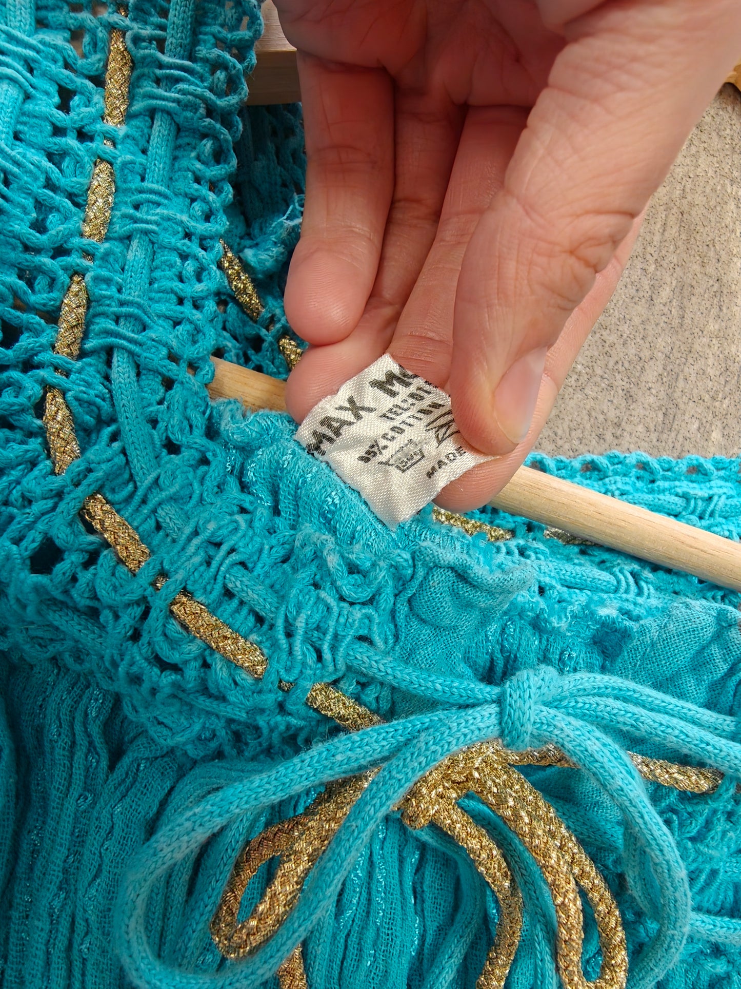 1970s Max Morgan blue Greek dress