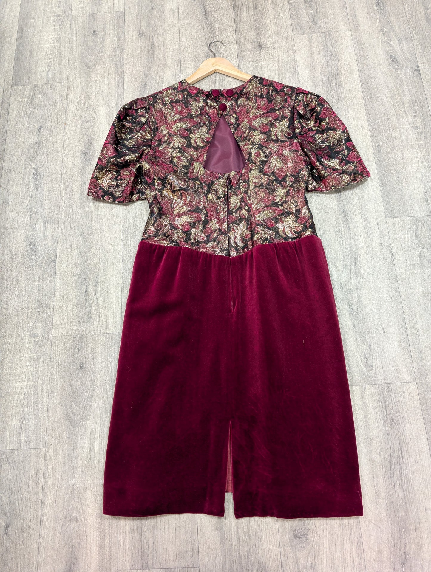 1980s lurex and velvet party dress - M/14