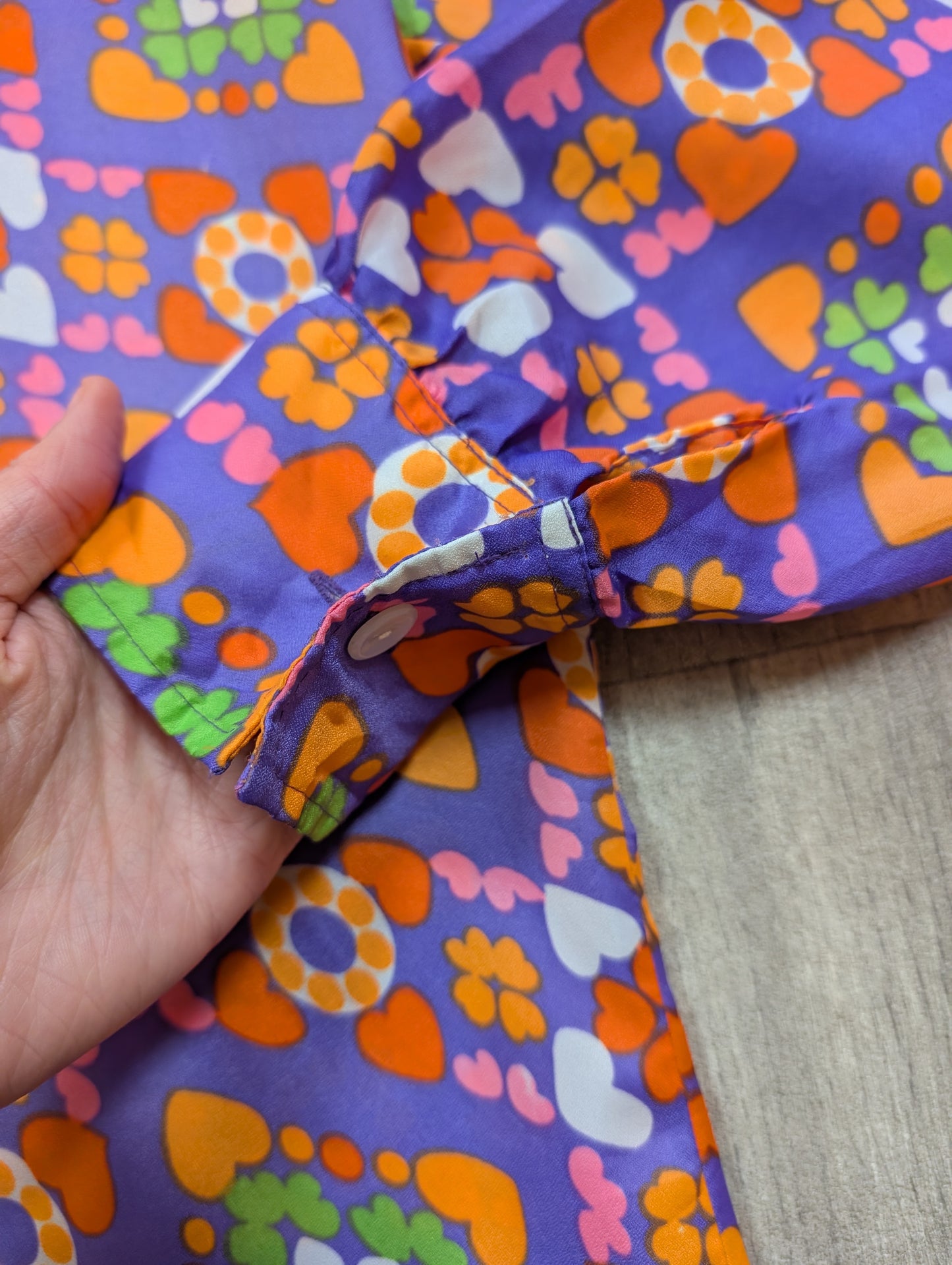 1970s Take #1 psychedelic dagger collar shirt - M