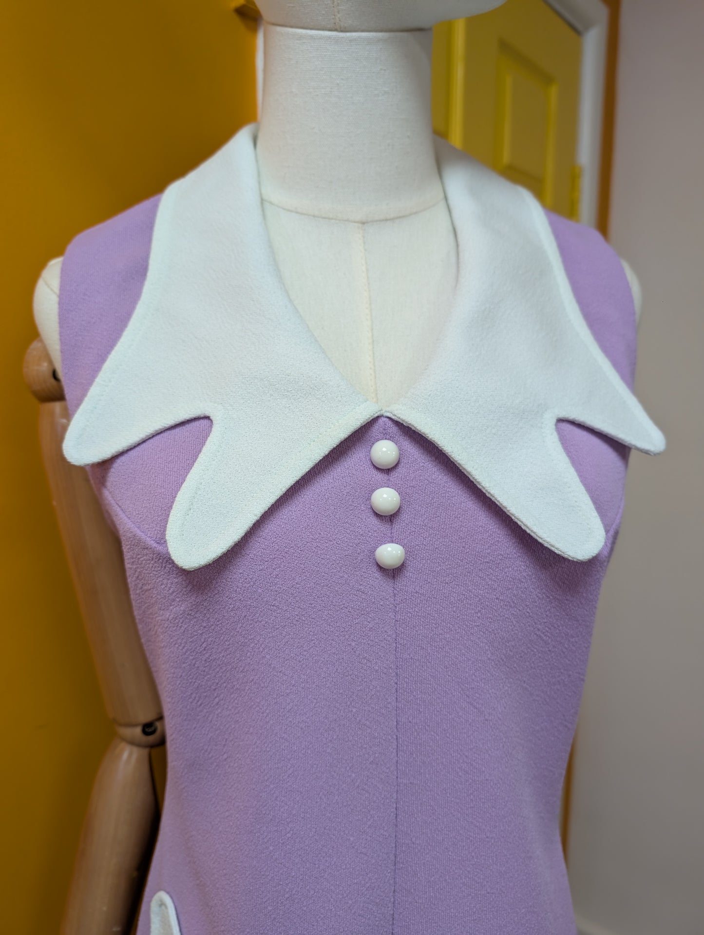 60s/70s Helanca crimplene dress - S/8/10