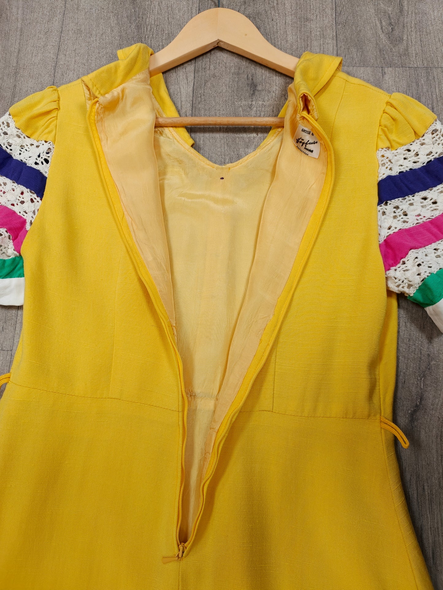 1970s yellow mini dress - S/10