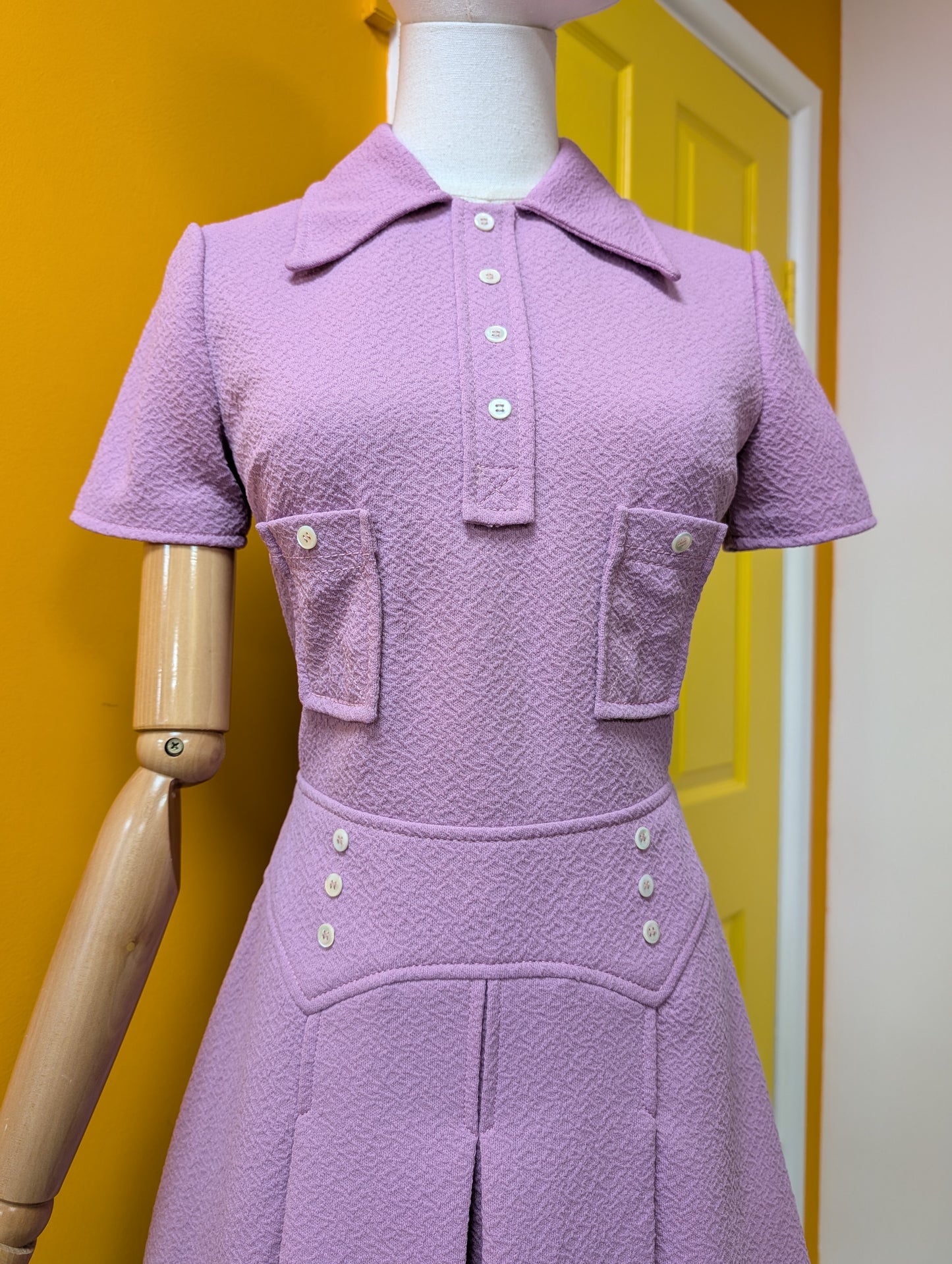 60s/70s lilac mini dress - S/8