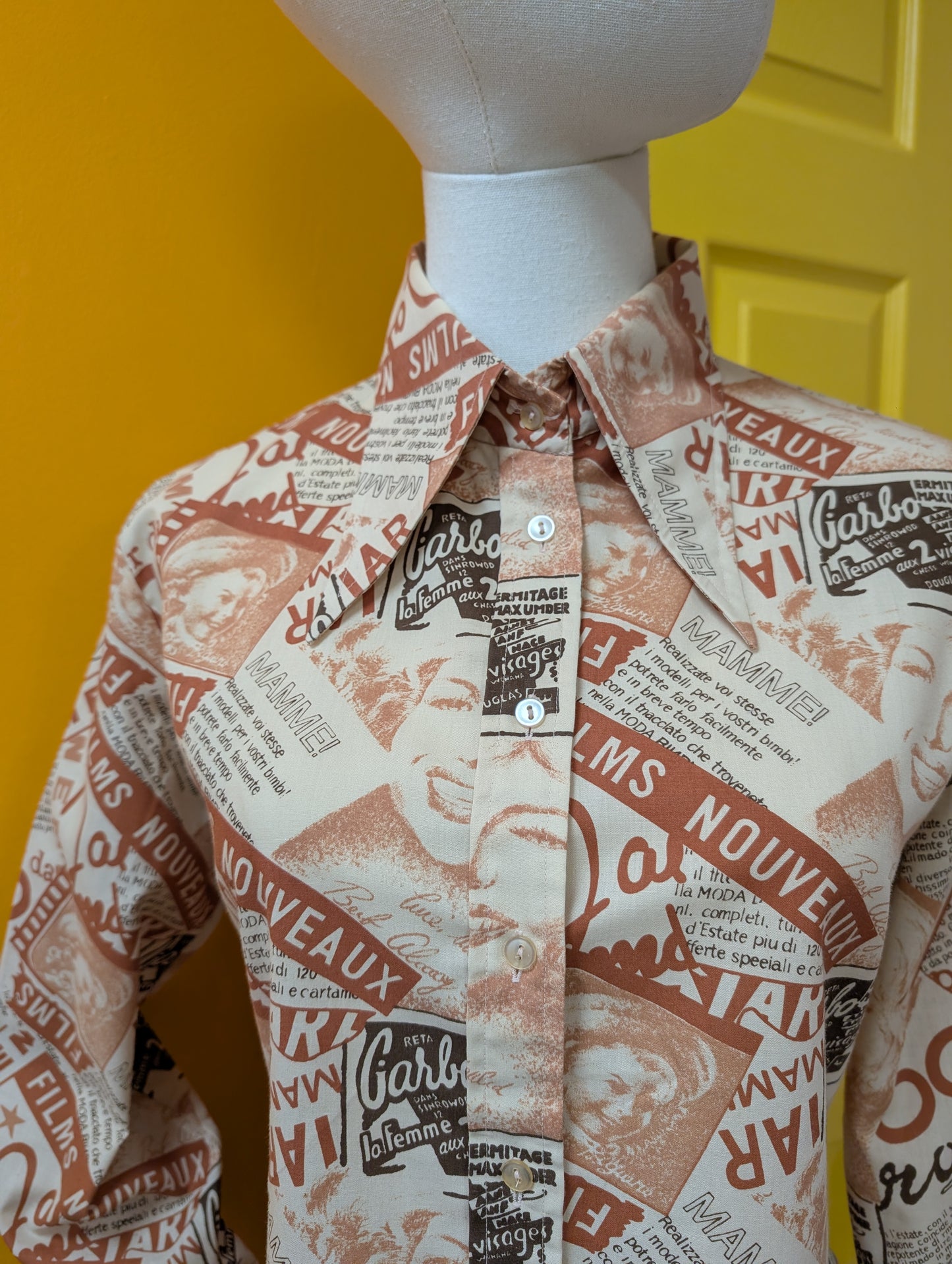 1970s Lisa Jane novelty movie print shirt - M/L