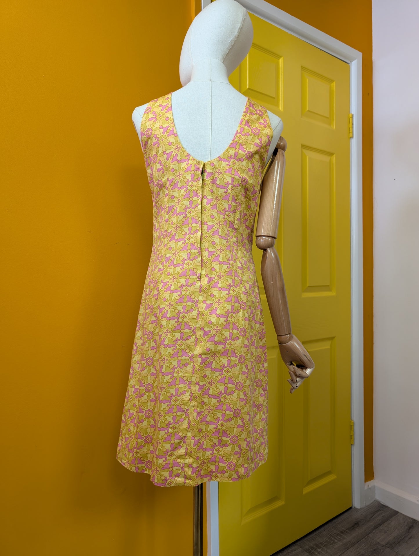 1960s Kay Sports psychedelic cotton mini dress - S/8/10