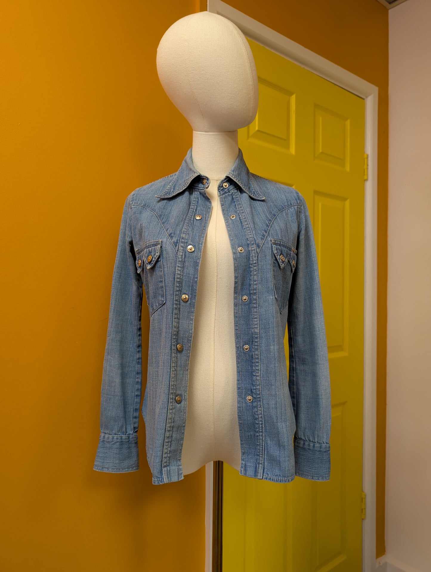 1970s Gul & Bla denim western shirt - XS/S