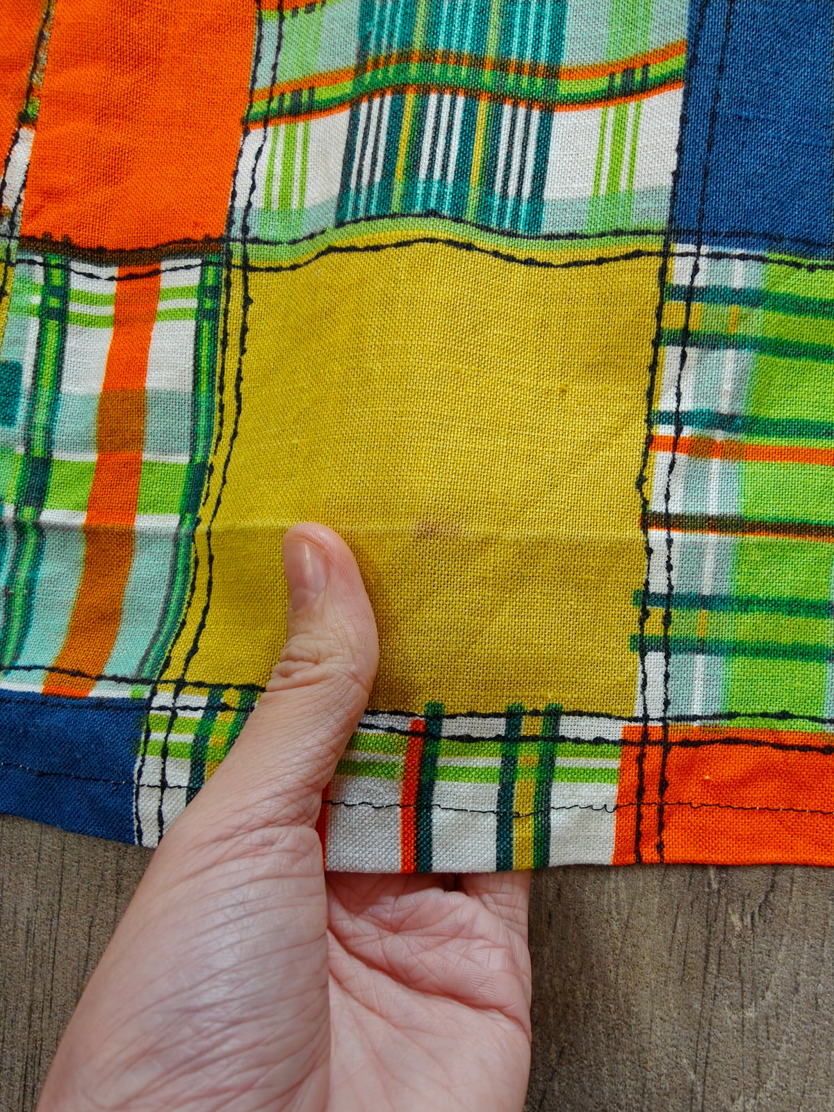 60s/70s patchwork print mini skirt - 24" waist