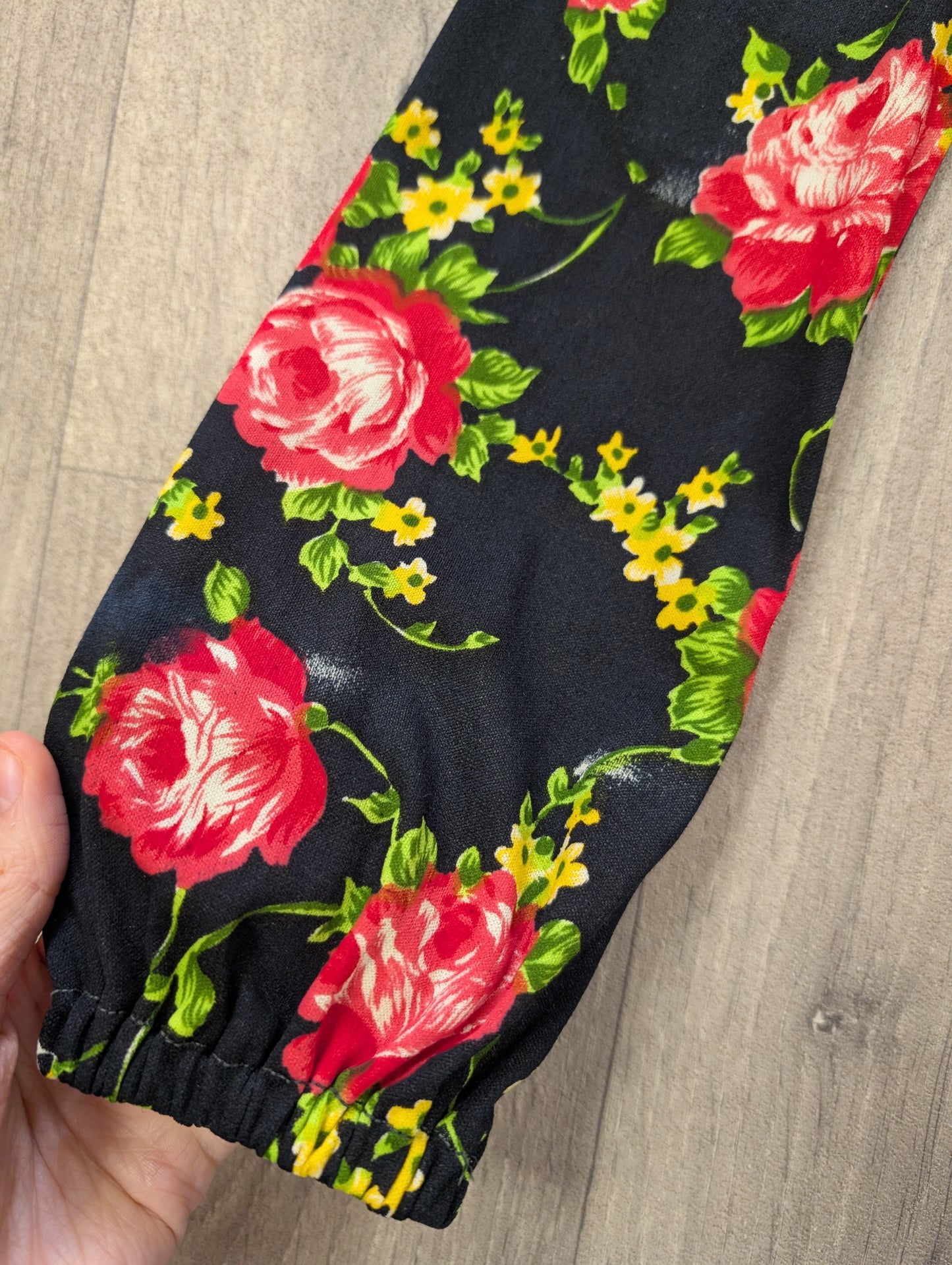 1970s floral tie waist shirt - XS/6