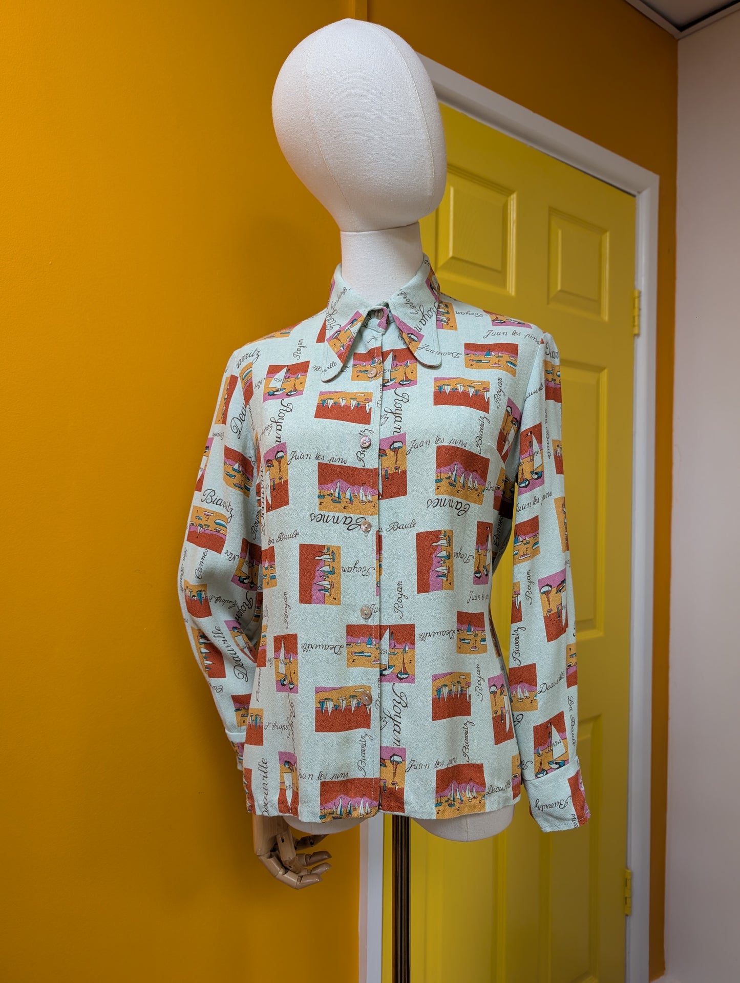 1970s novelty print shirt - S/M