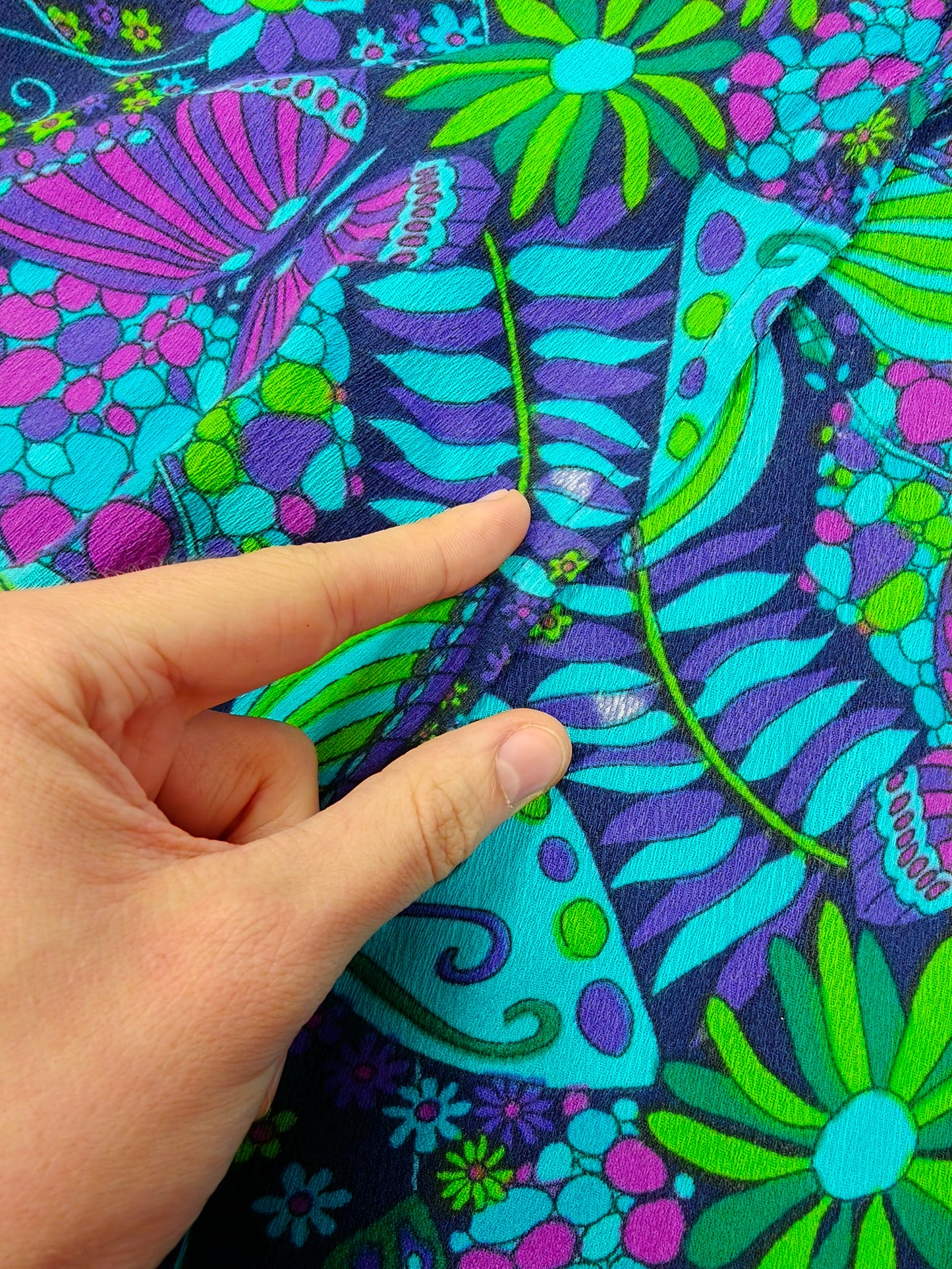 1970s Fumi's Originals Hawaiian butterfly print dress - XS/S/6/8