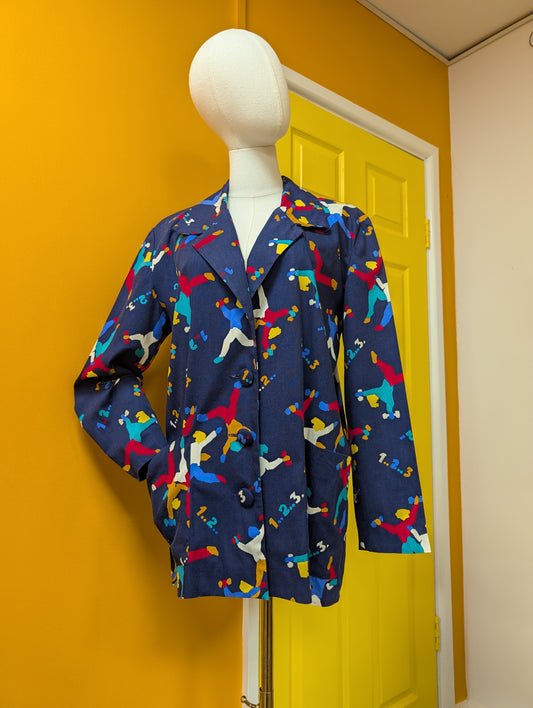 1980s Verve novelty print cotton jacket - M/L