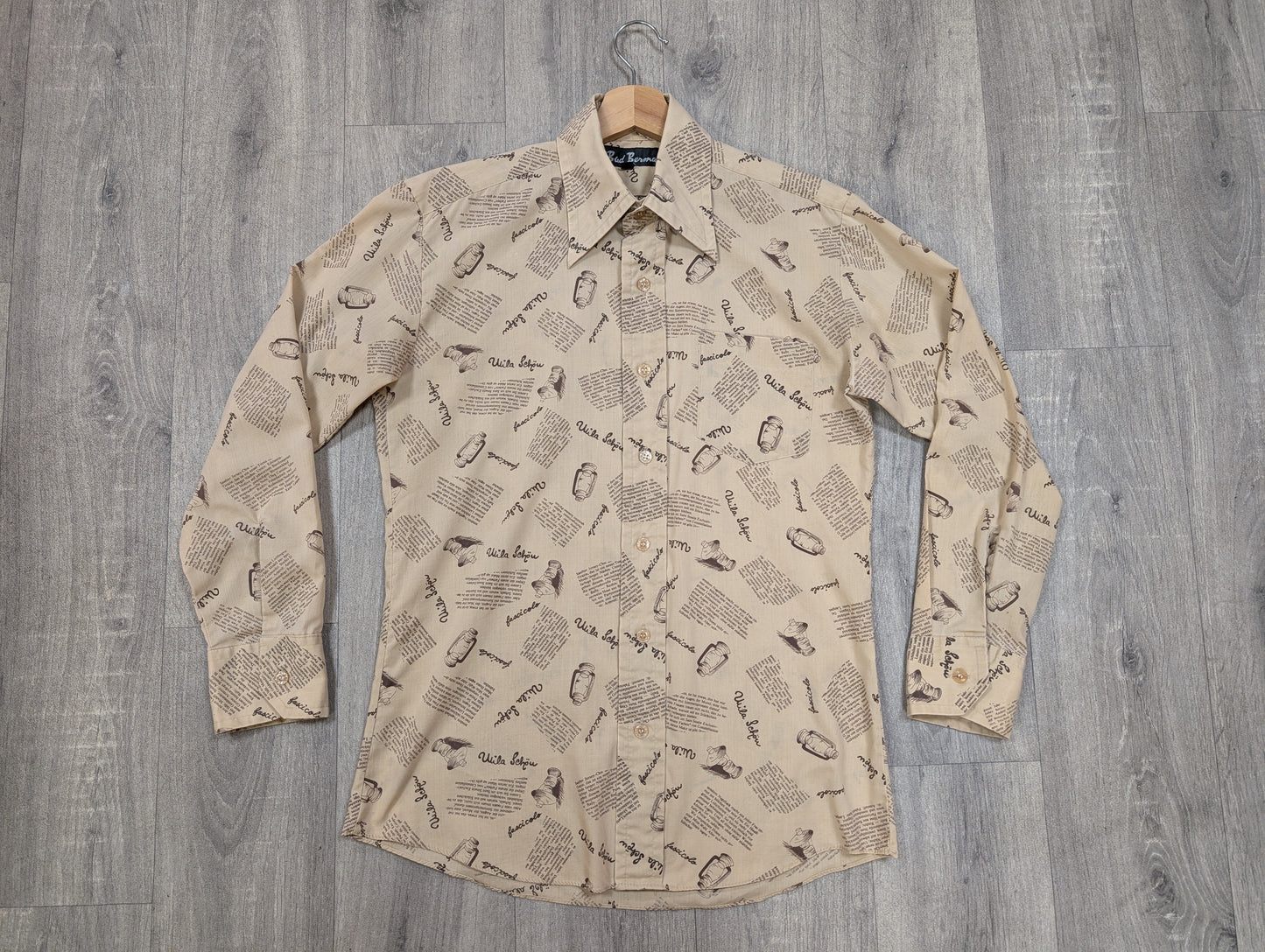 1970s Bud Berma novelty print shirt