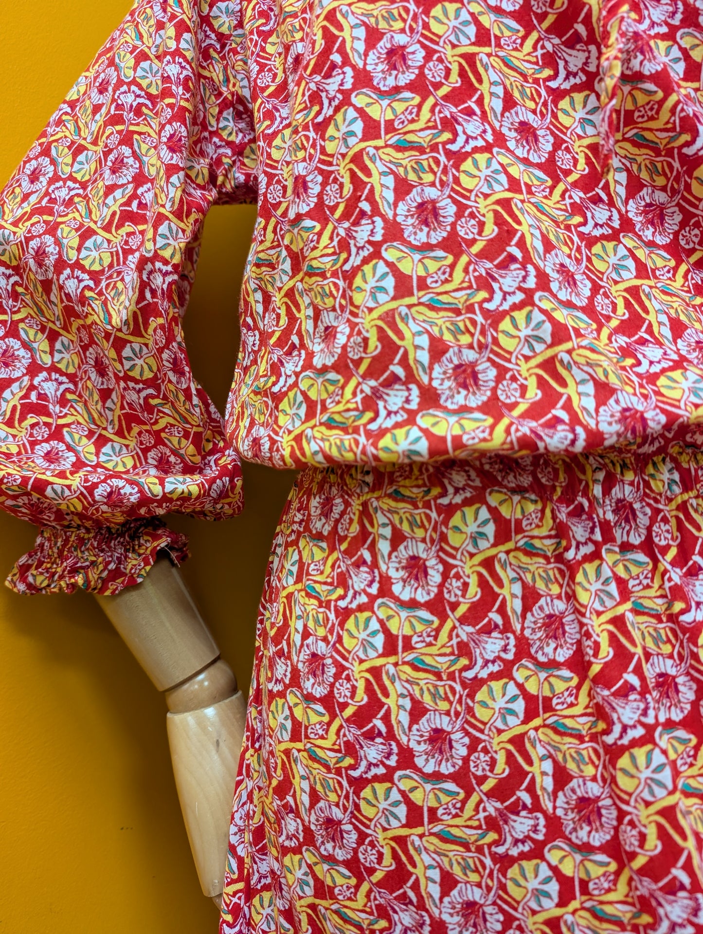 1970s Laura Ashley made in Wales red tiered maxi dress - S