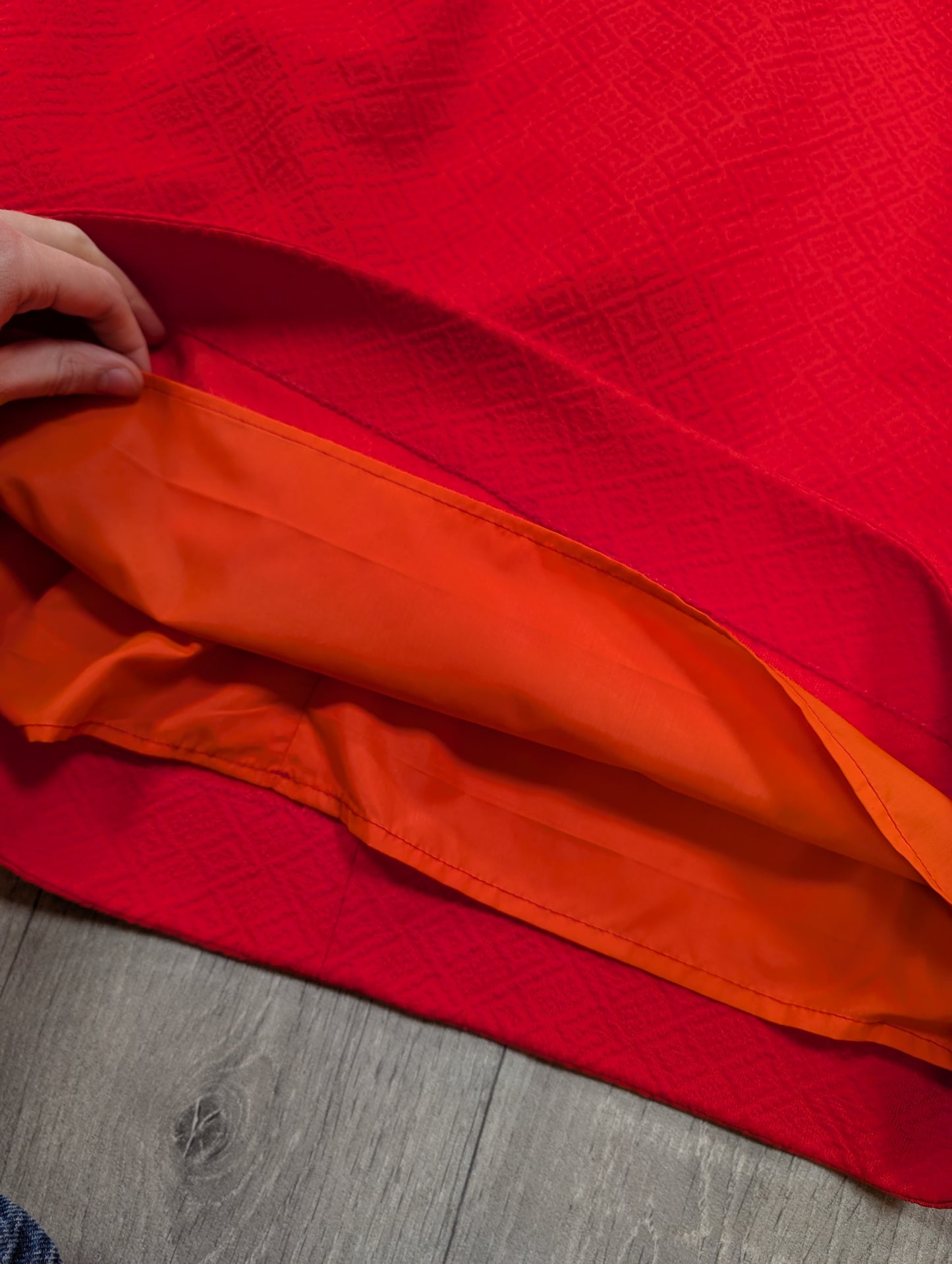 Red crimplene dress - L/16