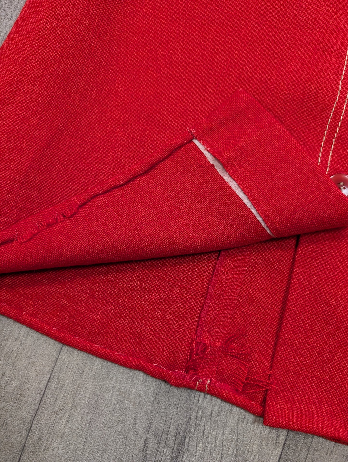 60s/70s red dress and belt - S/8/10