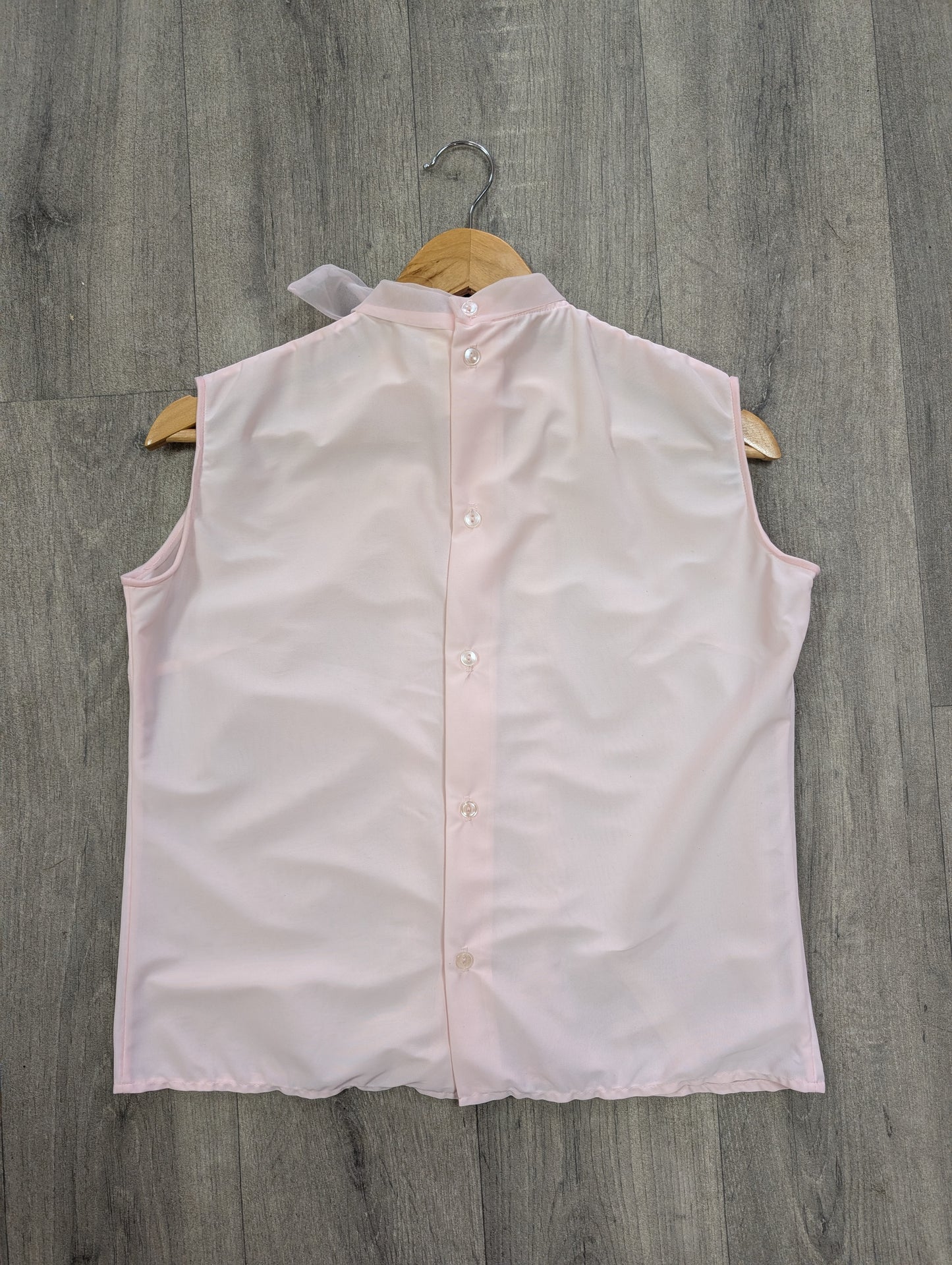 1960s pink nylon top - M/12/14