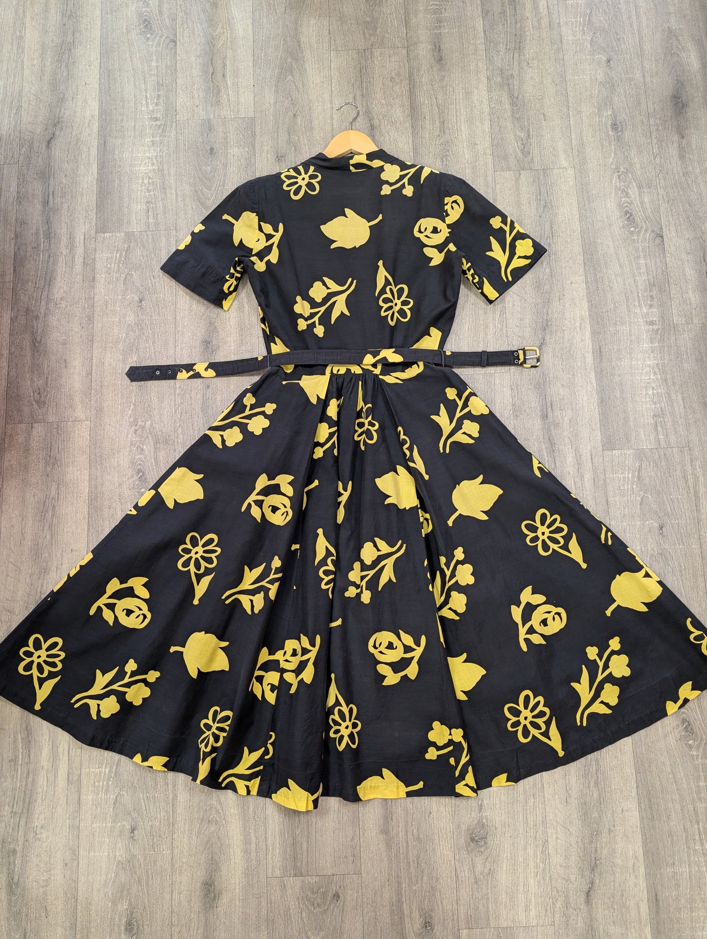 1950s Horrockses floral cotton dress & belt