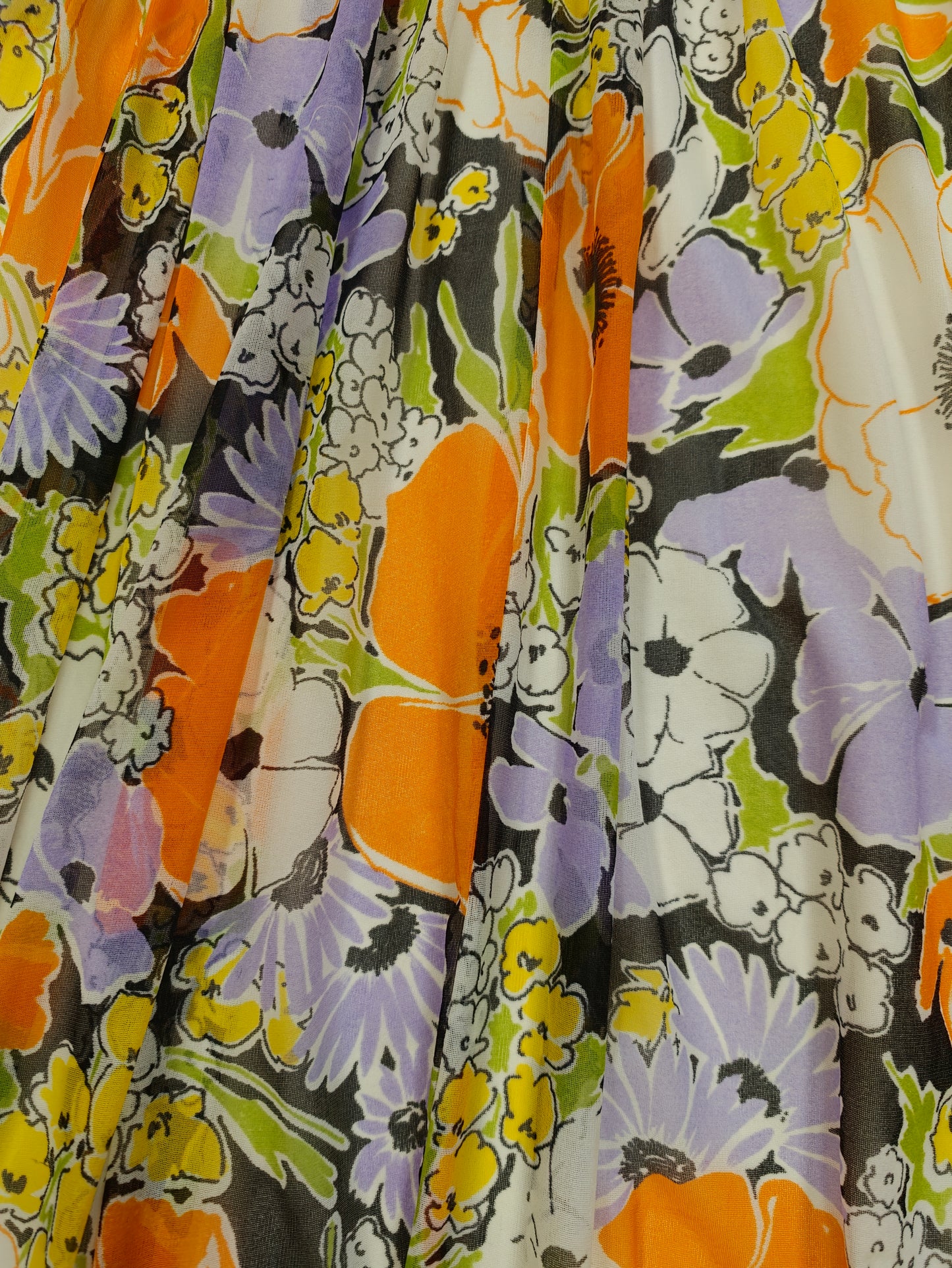 1970s Berkertex floral maxi dress - M/12/14